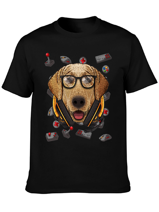 Gamer Dog T-Shirt - Golden Retriever Geek Tee