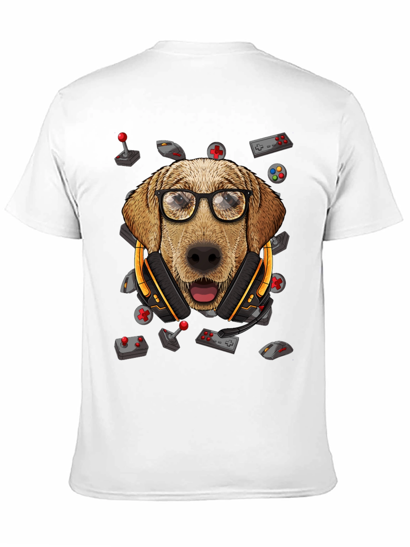 Gamer Dog T-Shirt - Golden Retriever Geek Tee