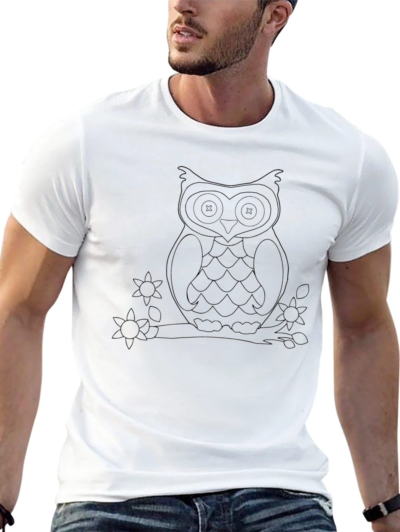 Owl Graphic Black T-Shirt