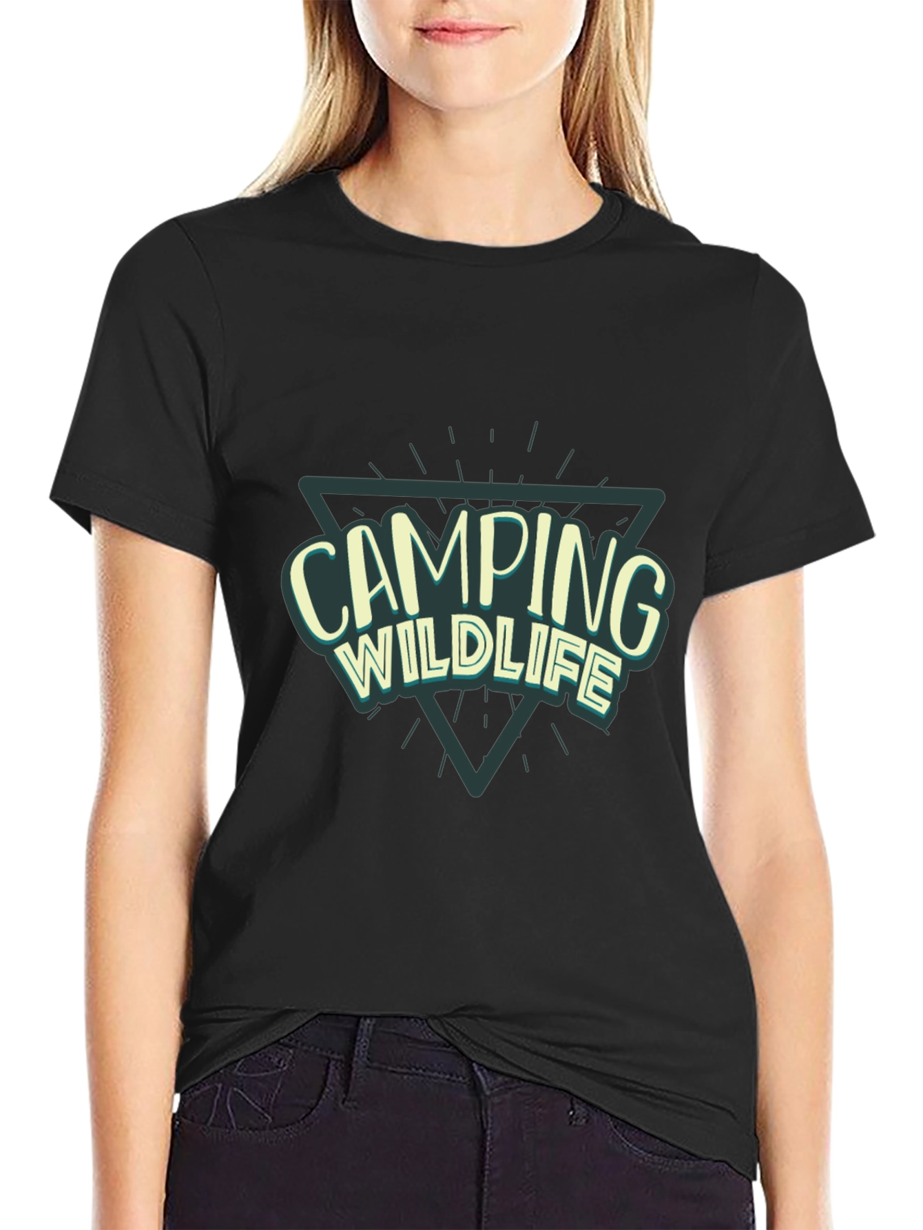 Camping Wildlife Graphic Tee - Black