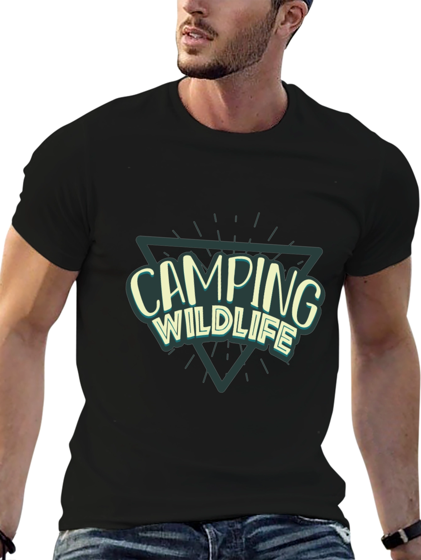 Camping Wildlife Graphic Tee - Black