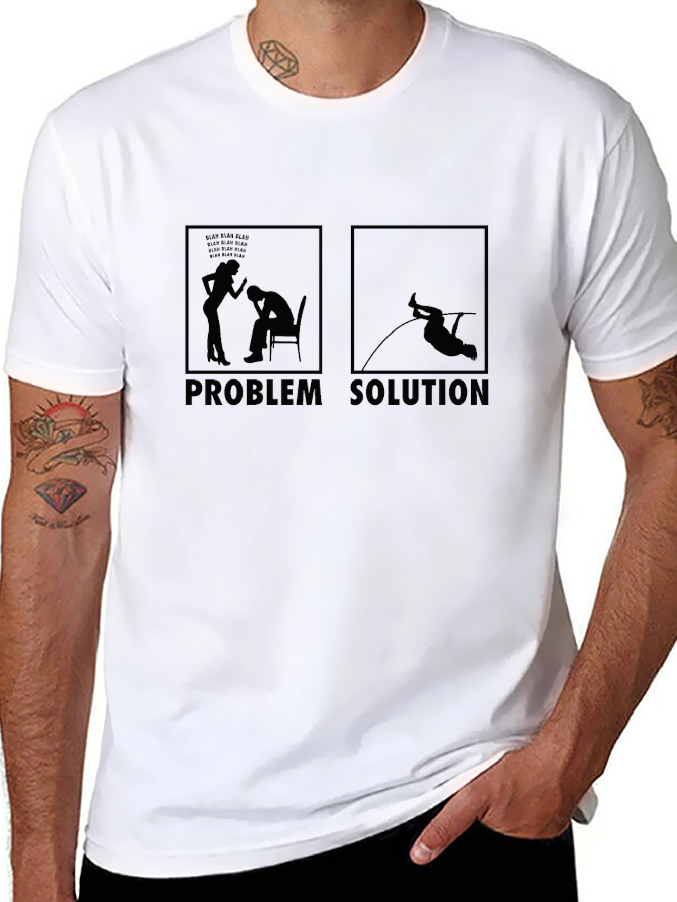 Problem Solution Funny Graphic T-Shirt