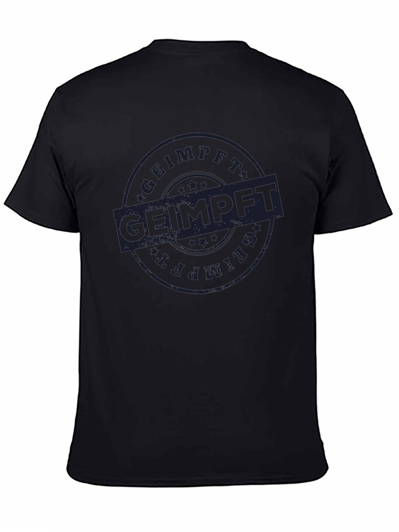 Geimpft T-Shirt - Black Cotton Vaccinated Tee