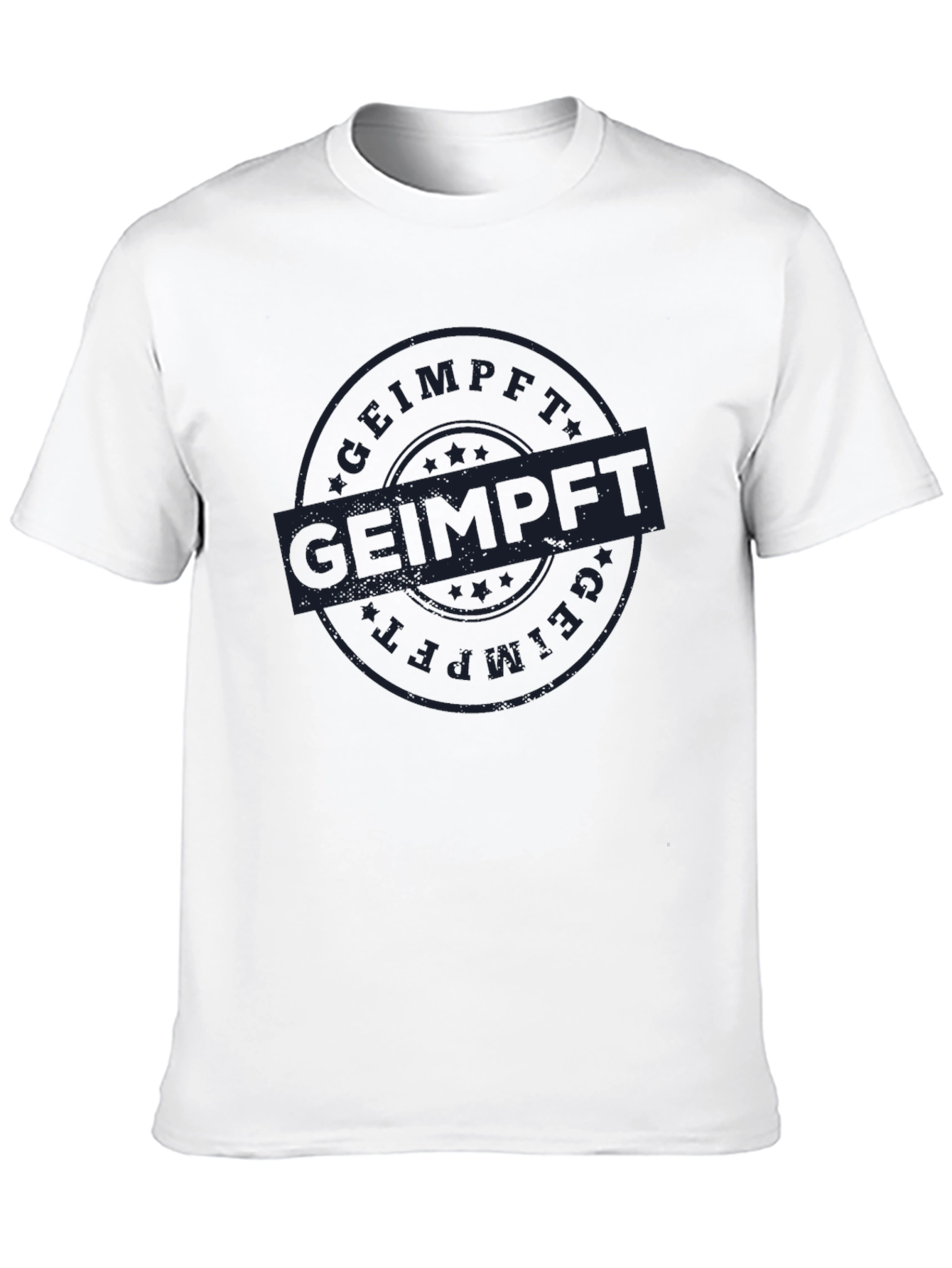 Geimpft T-Shirt - Black Cotton Vaccinated Tee