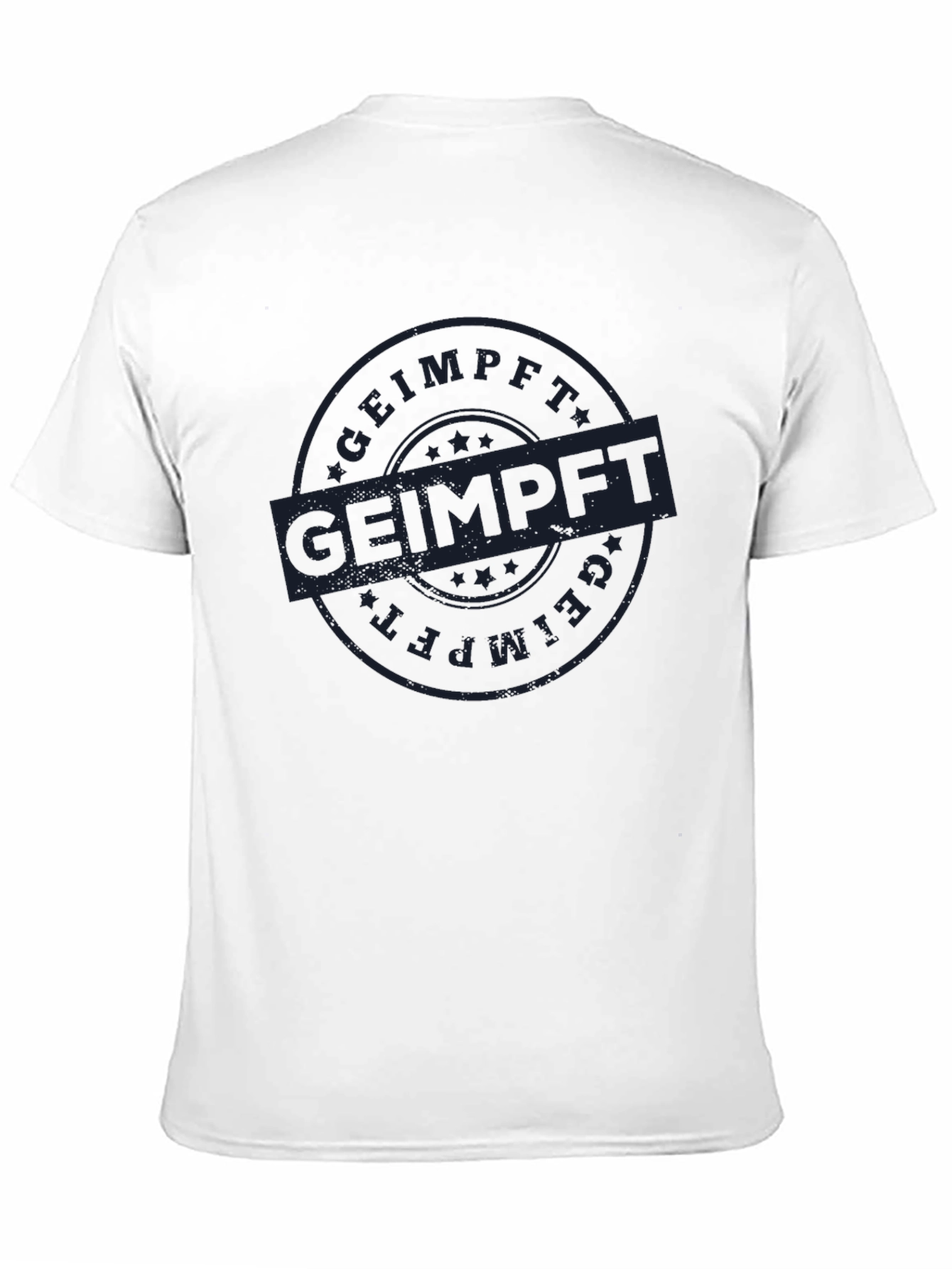 Geimpft T-Shirt - Black Cotton Vaccinated Tee