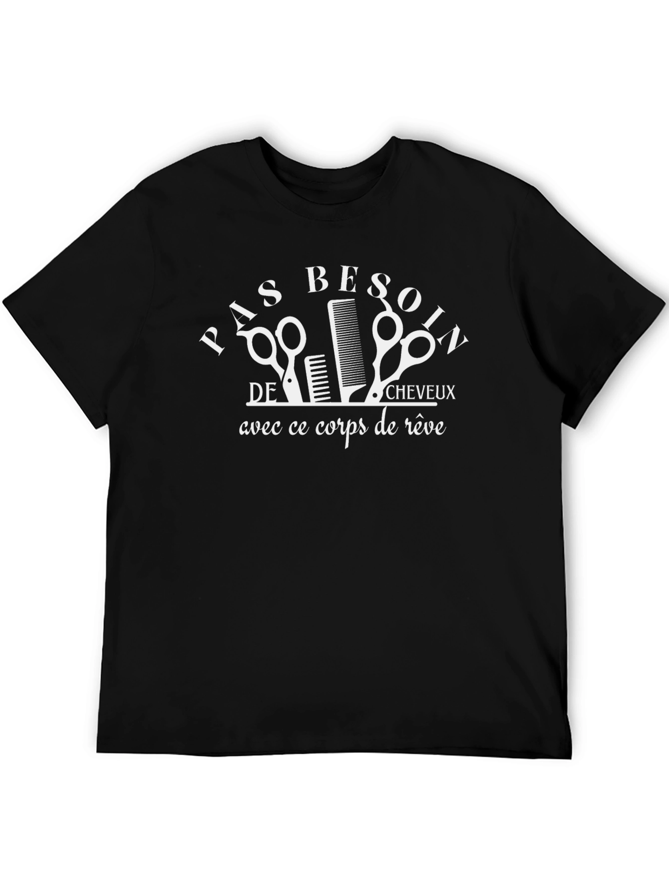 Humorous Pas Besoin De Cheveux Graphic T-Shirt