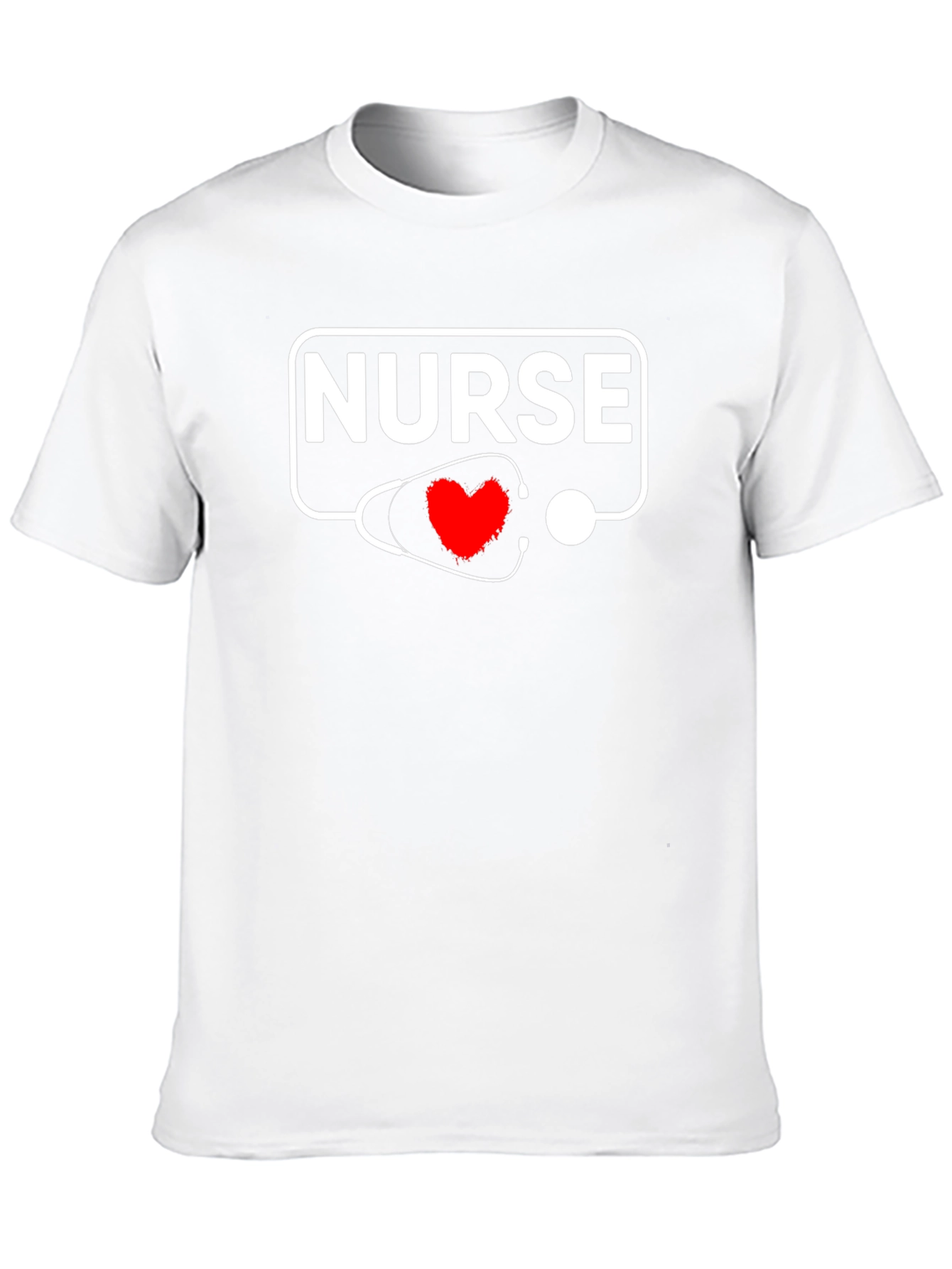 Nurse Stethoscope Heart Black T-Shirt