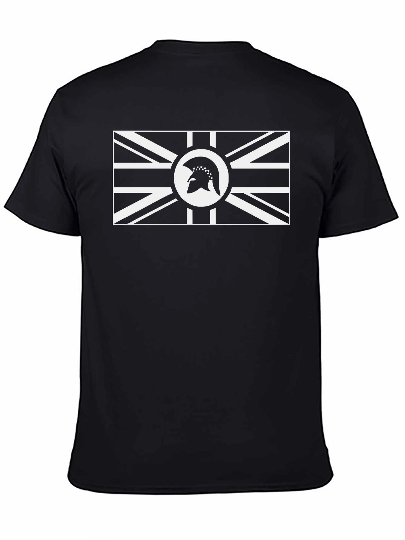 Union Jack Spartan Helmet Graphic T-Shirt - Black