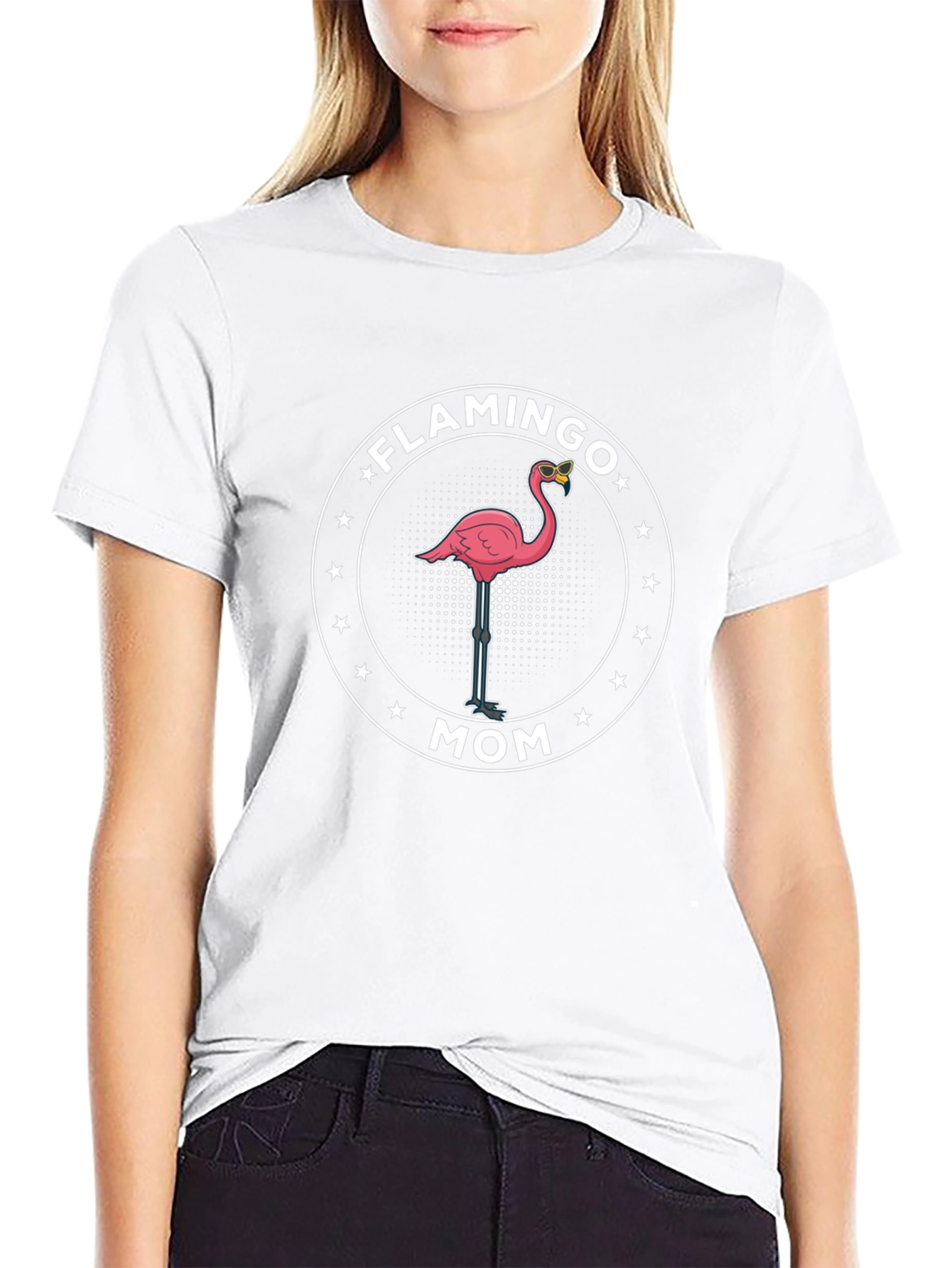Flamingo Mom T-Shirt - Black Cotton Tee