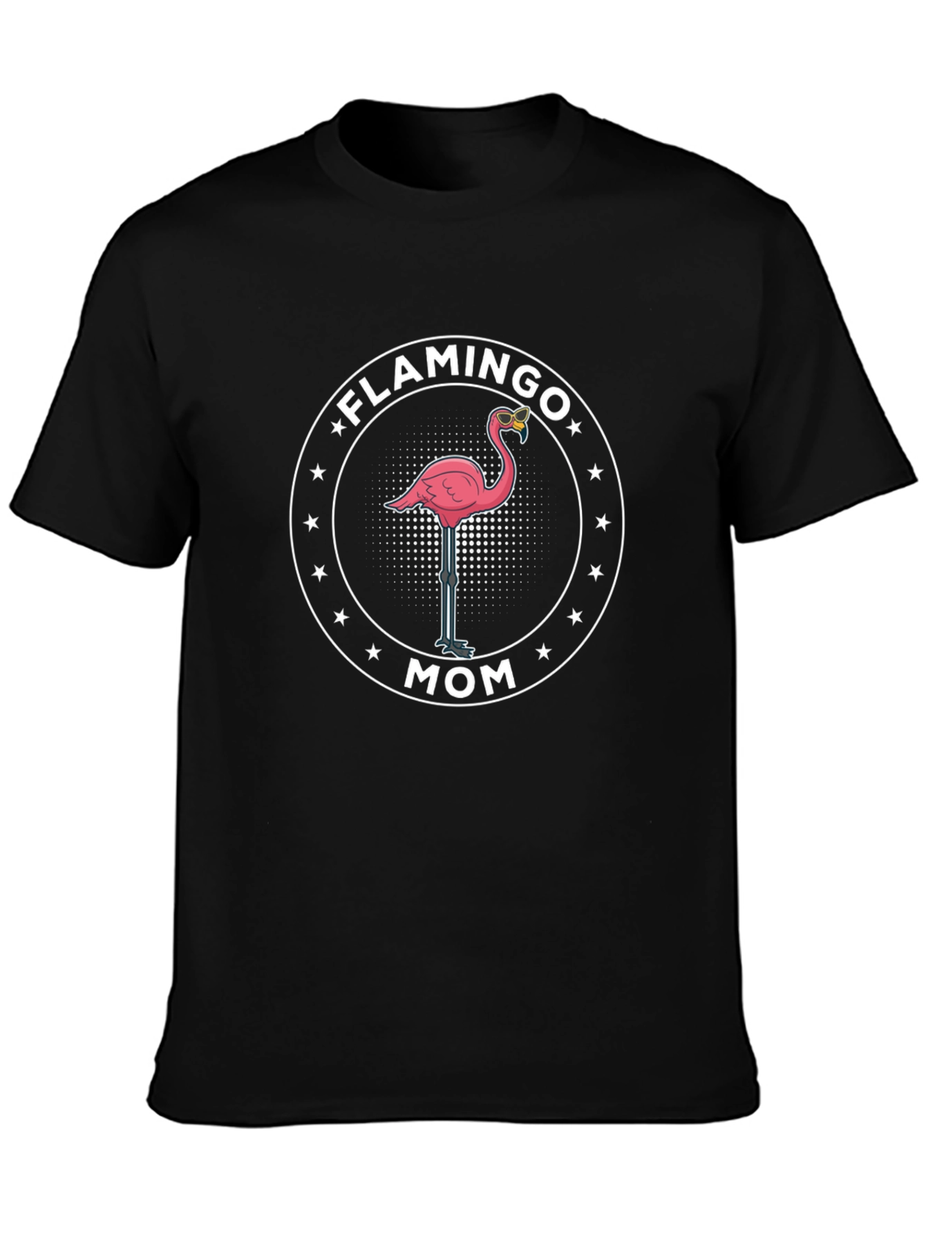 Flamingo Mom T-Shirt - Black Cotton Tee