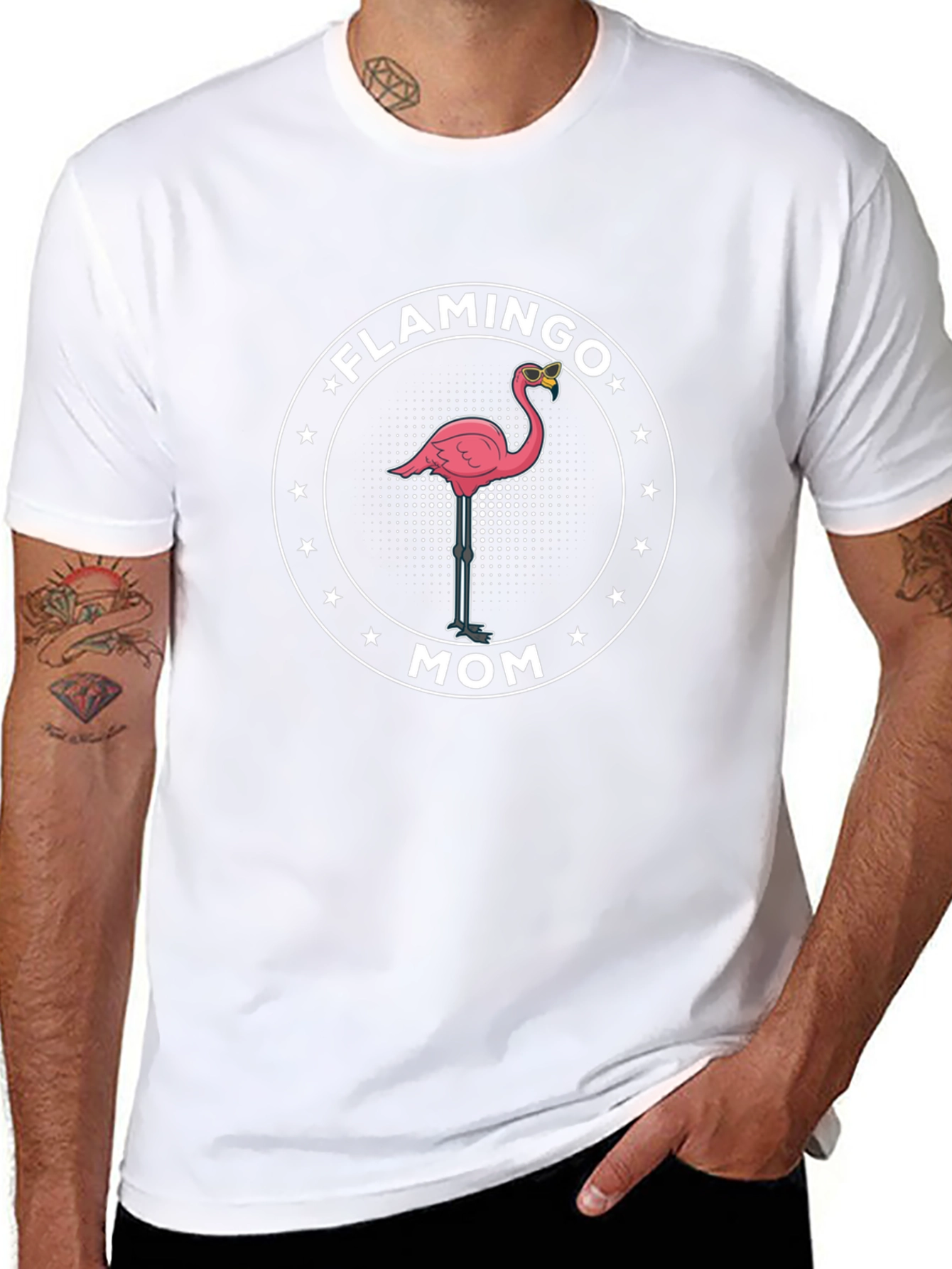 Flamingo Mom T-Shirt - Black Cotton Tee