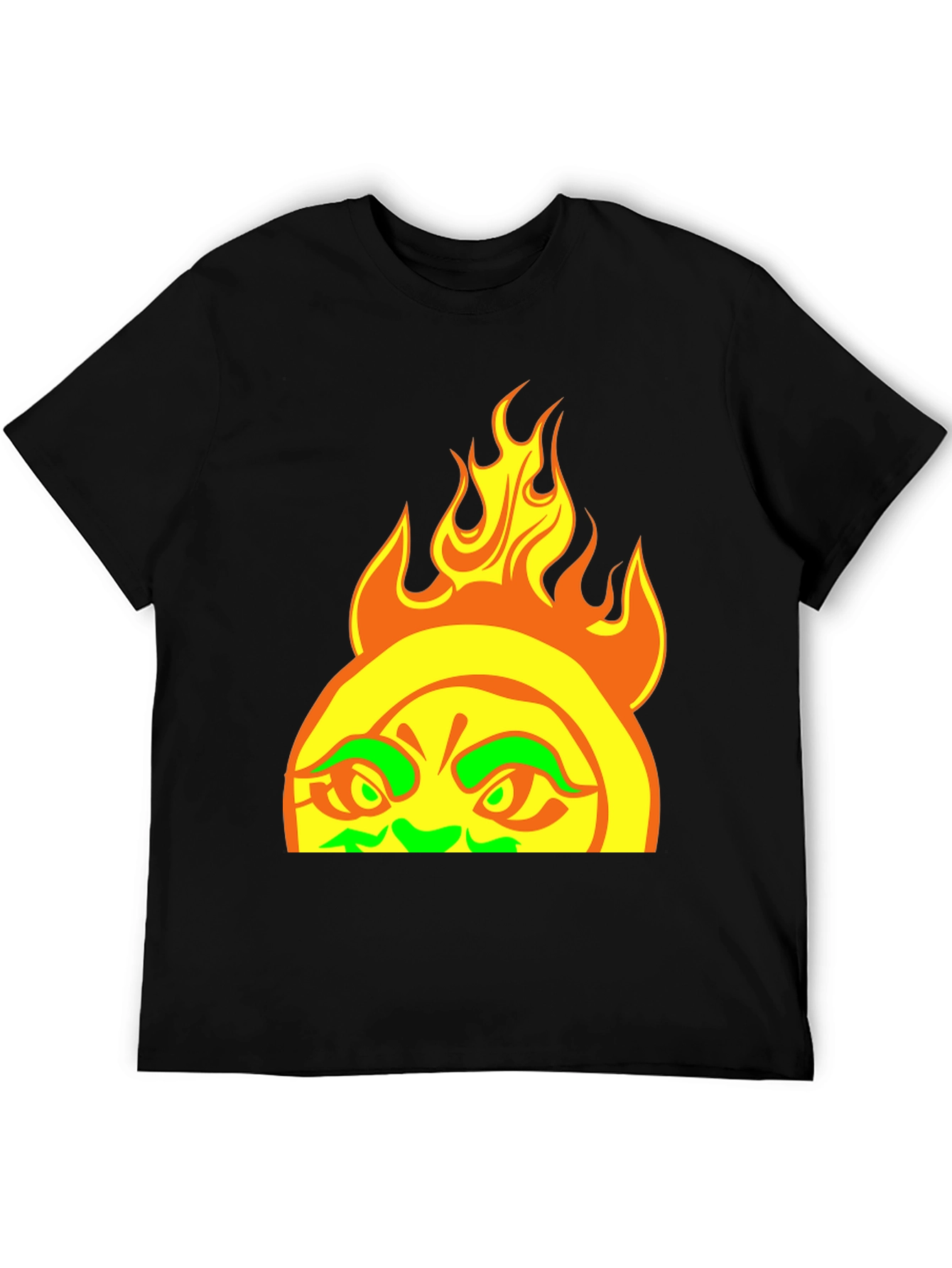 Fiery Sun Graphic Tee - Bold Black T-Shirt