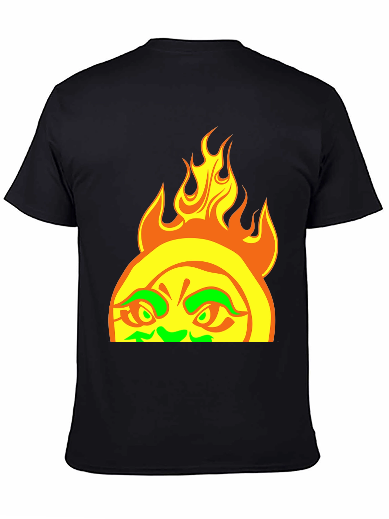 Fiery Sun Graphic Tee - Bold Black T-Shirt