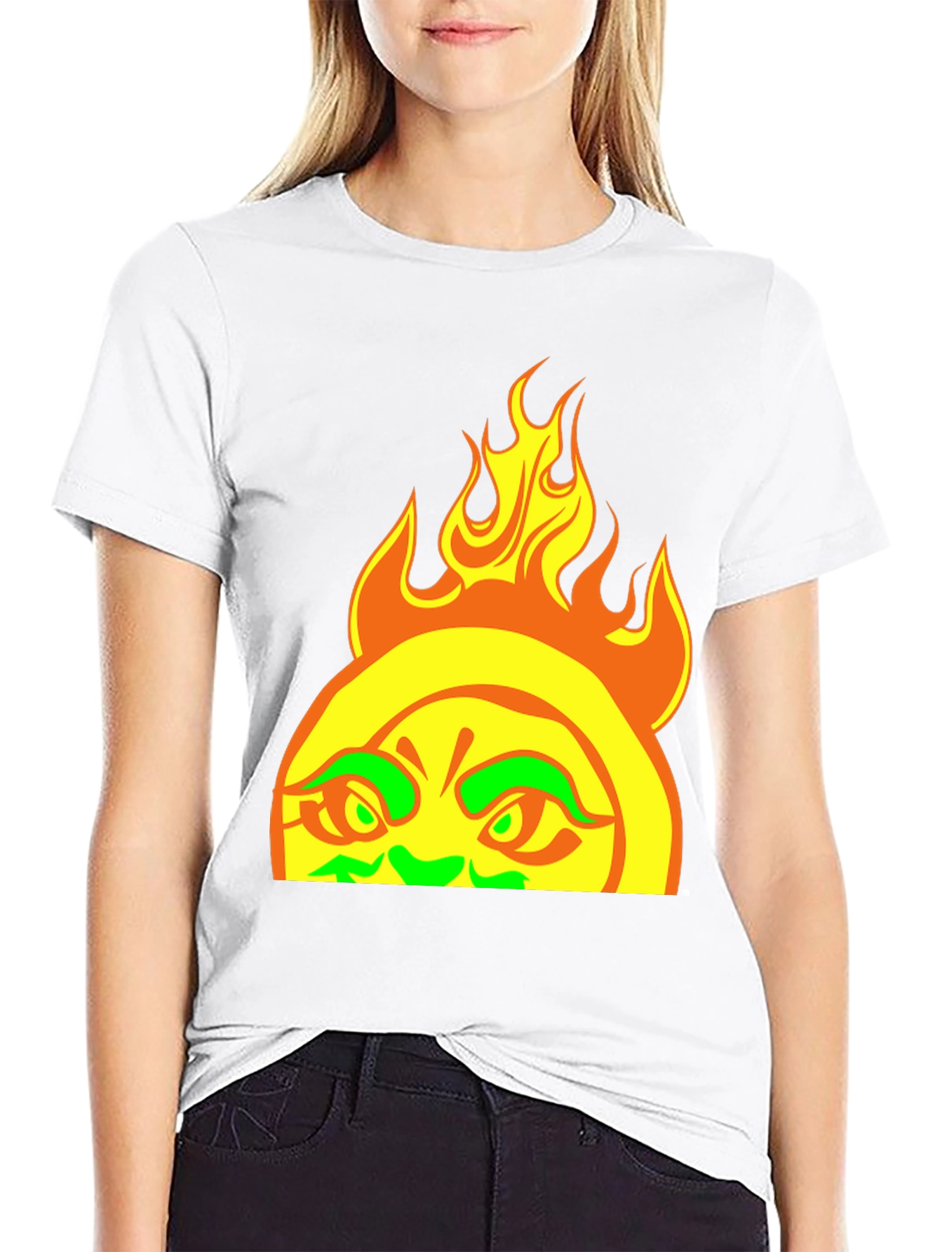 Fiery Sun Graphic Tee - Bold Black T-Shirt