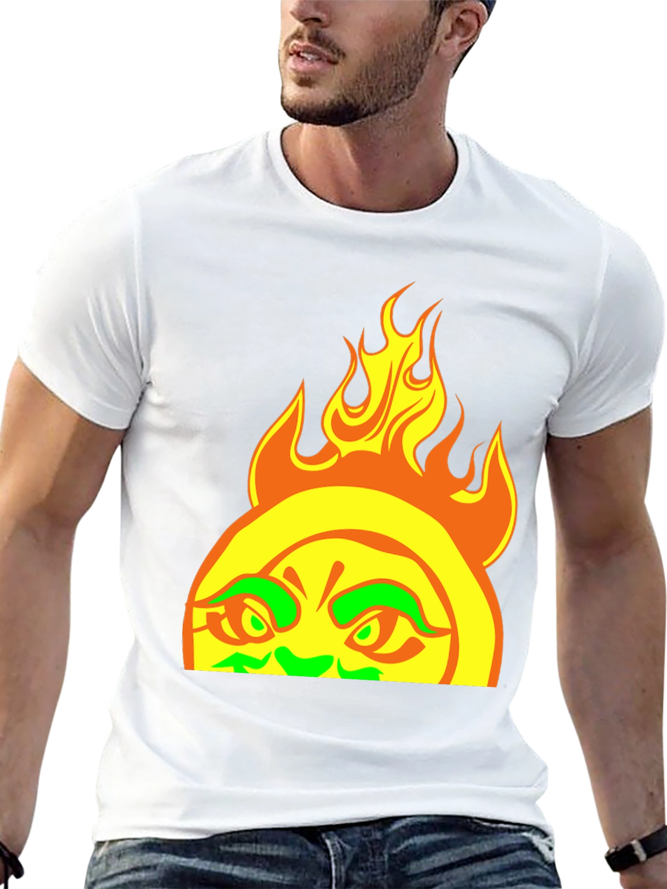 Fiery Sun Graphic Tee - Bold Black T-Shirt