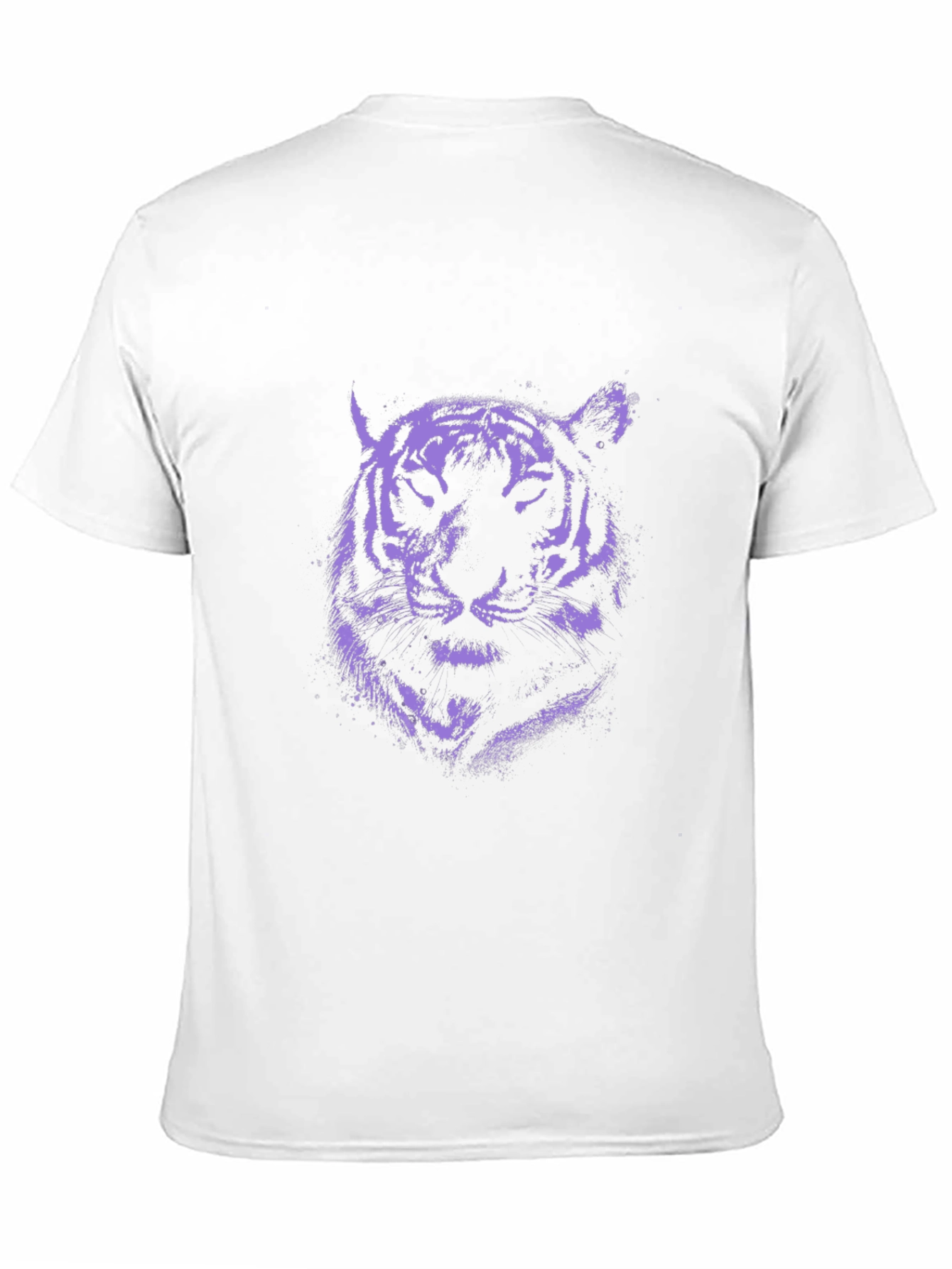 Purple Tiger Graphic Print Black T-Shirt