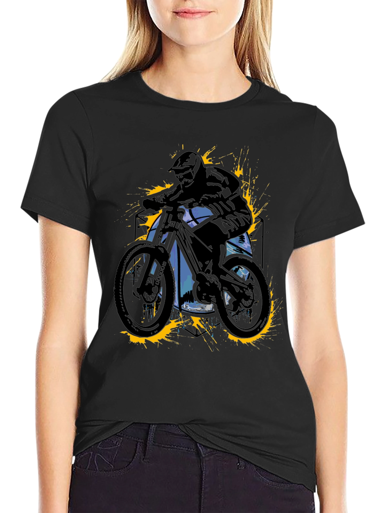 Mountain Biker Graphic Tee - Black