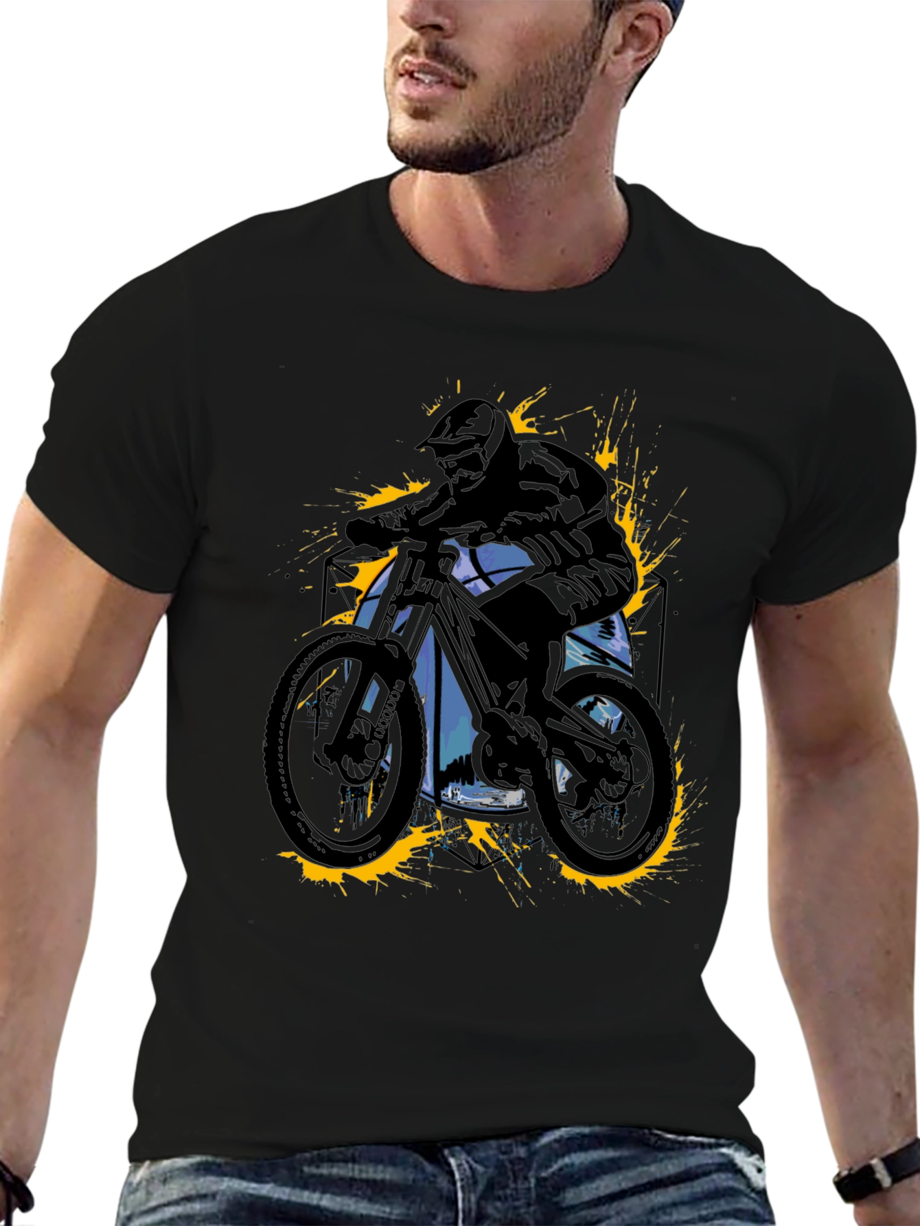 Mountain Biker Graphic Tee - Black