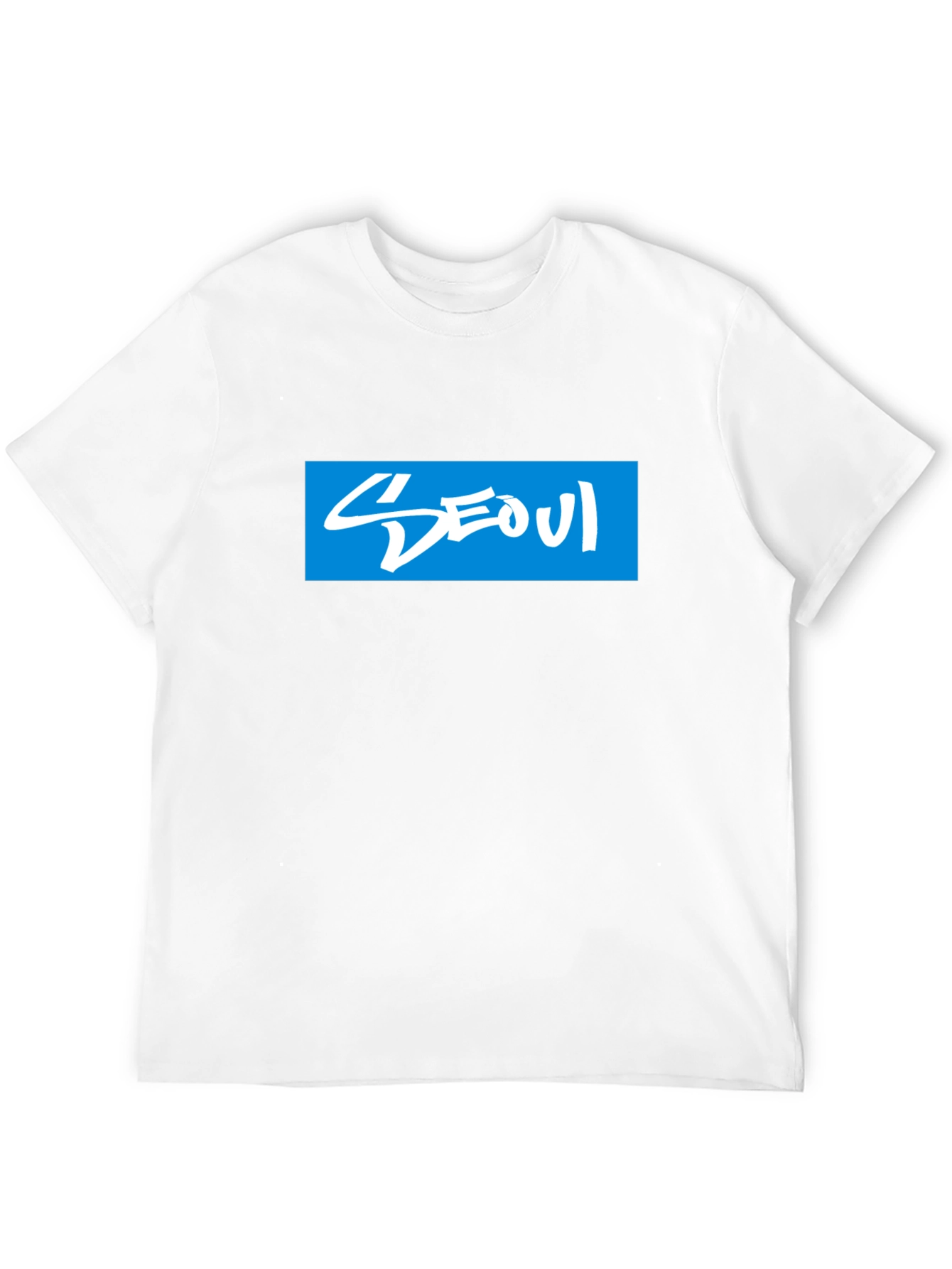 Seoul T-Shirt Graphic Print Blue & White