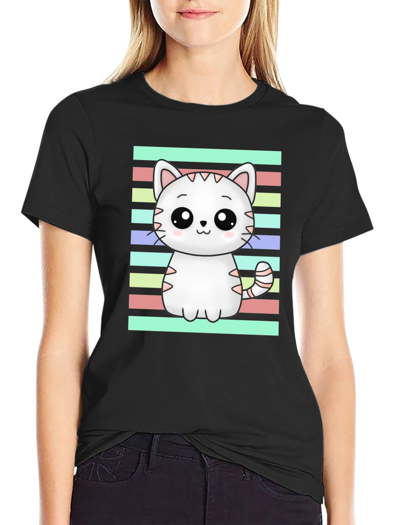 Cute Cartoon Cat T-Shirt