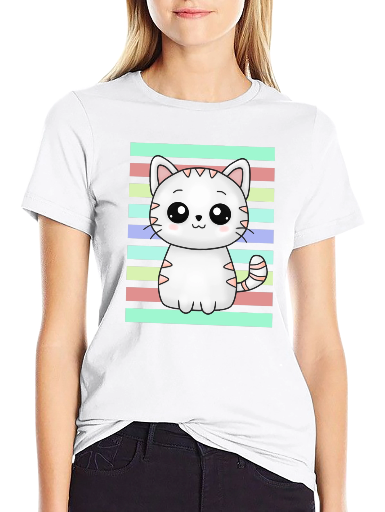 Cute Cartoon Cat T-Shirt