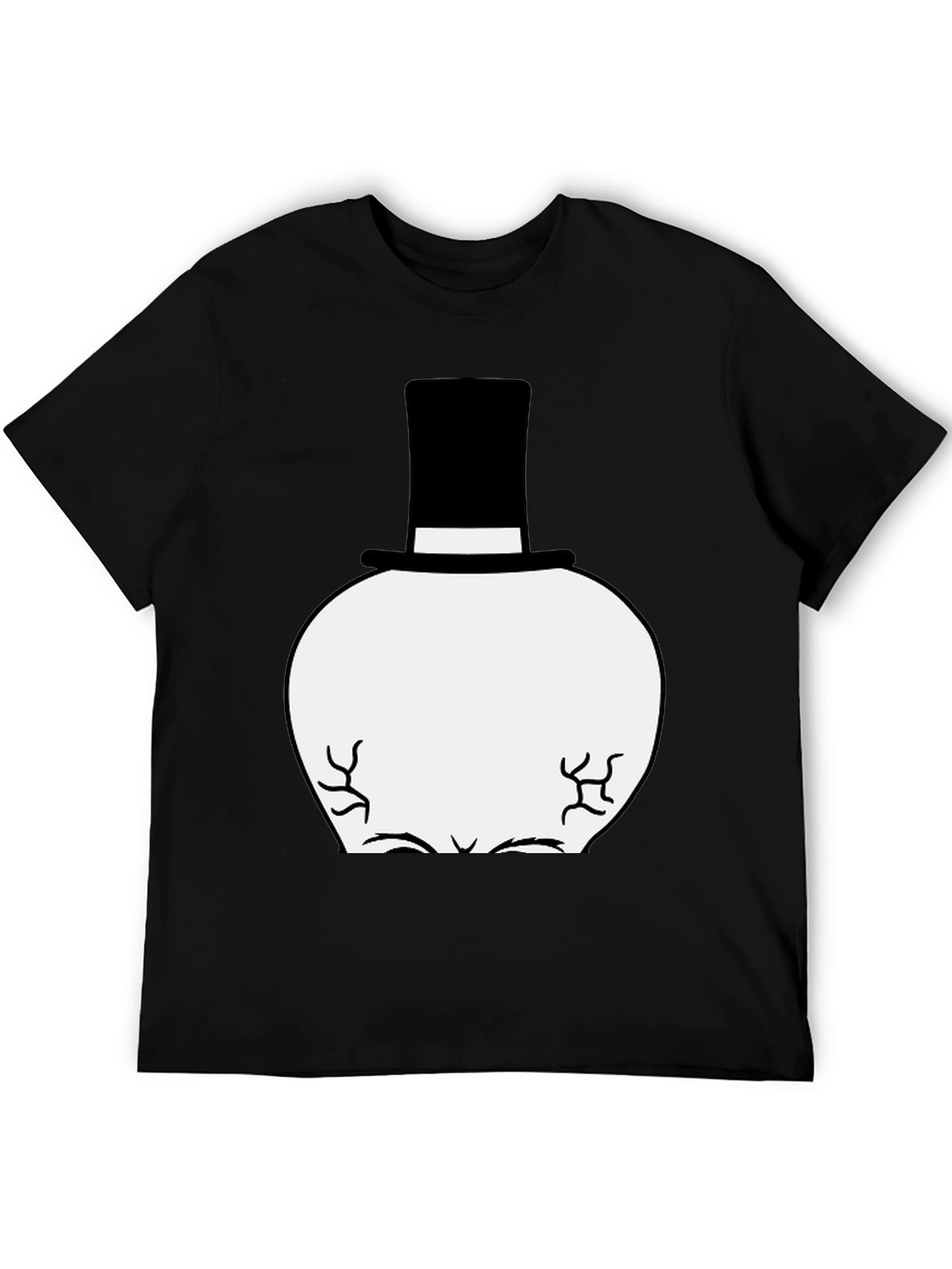 Top Hat Man Graphic Tee - Black Cotton T-Shirt