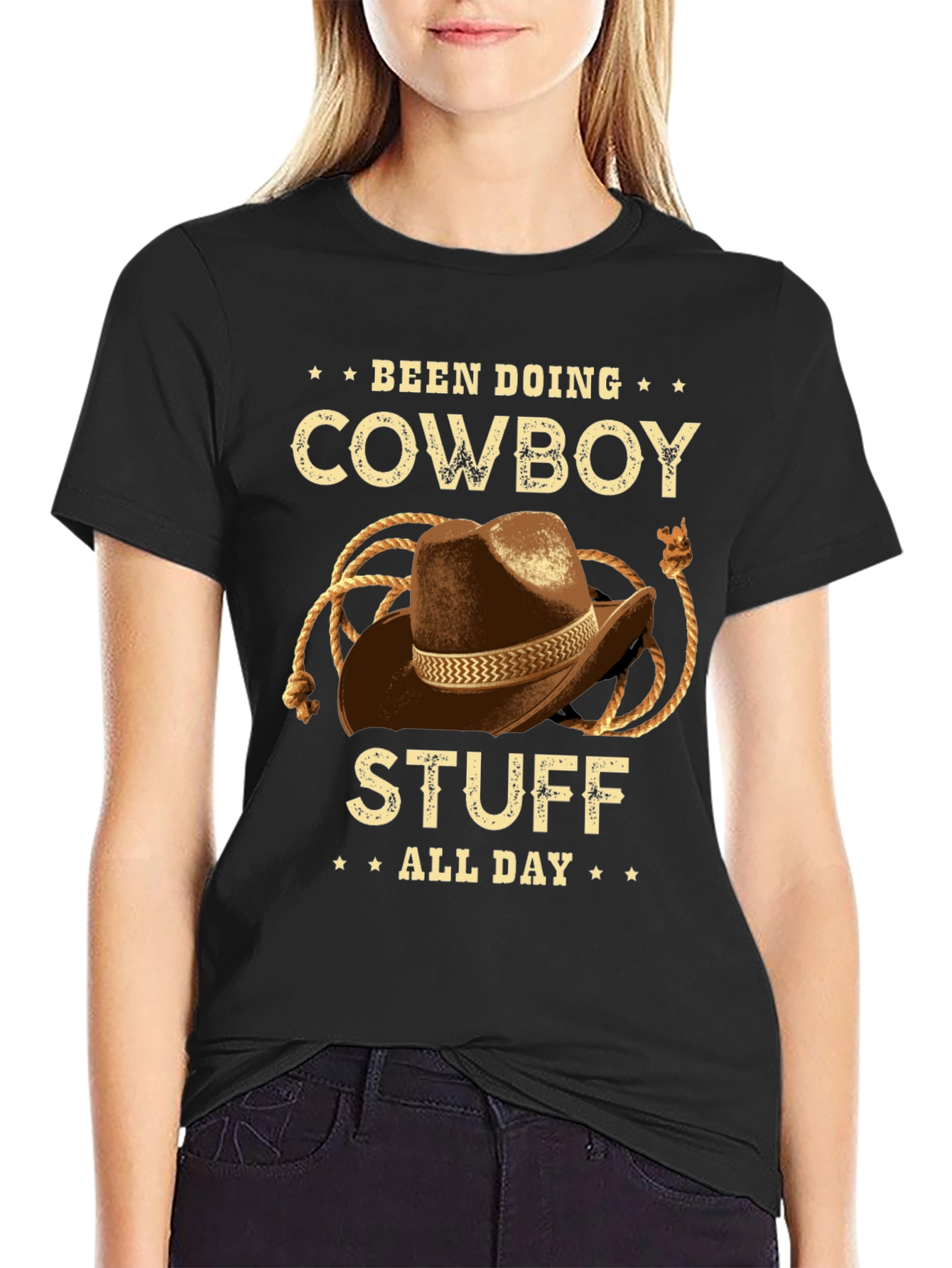 Cowboy Stuff All Day Graphic Tee - Black