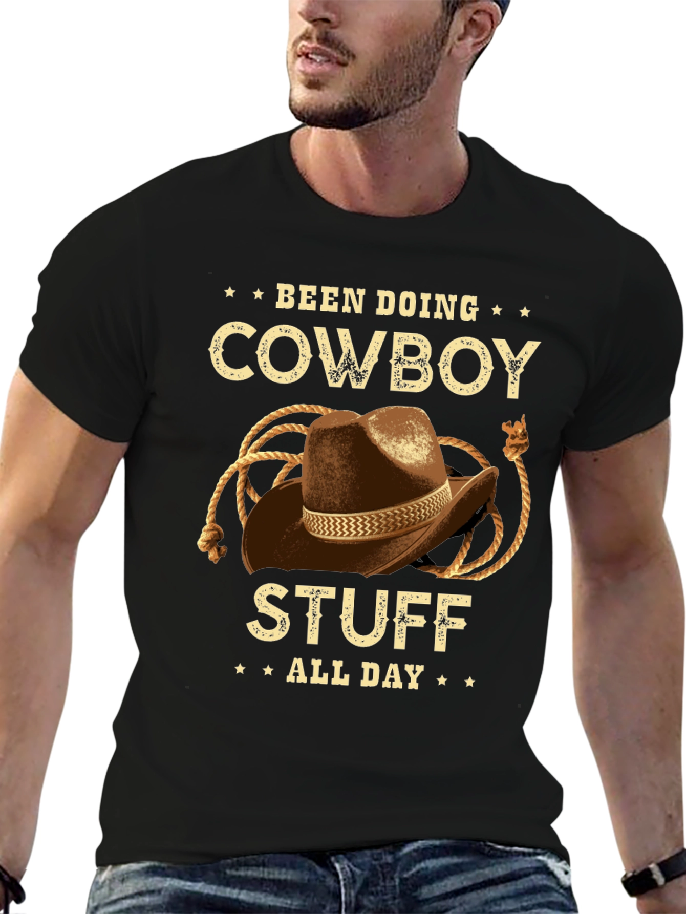 Cowboy Stuff All Day Graphic Tee - Black