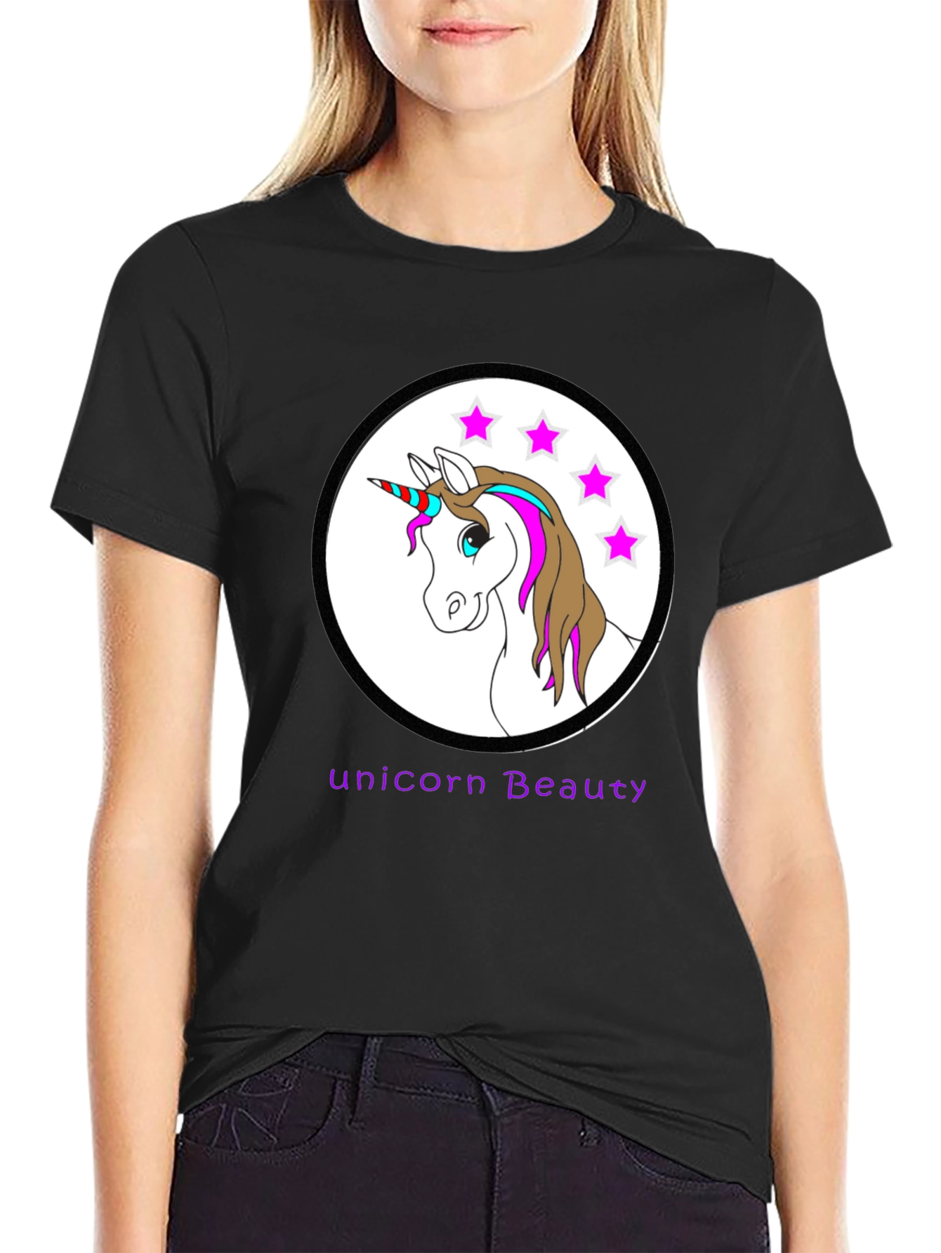 Unicorn Beauty Black T-Shirt