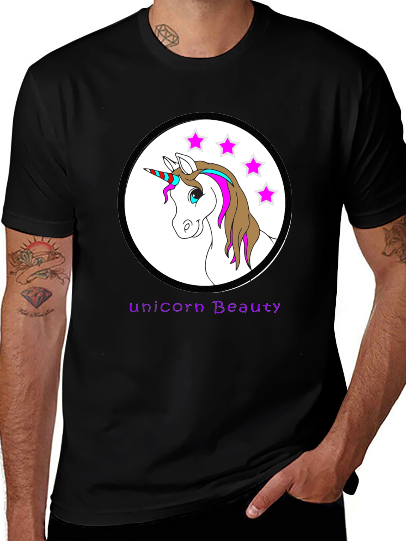 Unicorn Beauty Black T-Shirt
