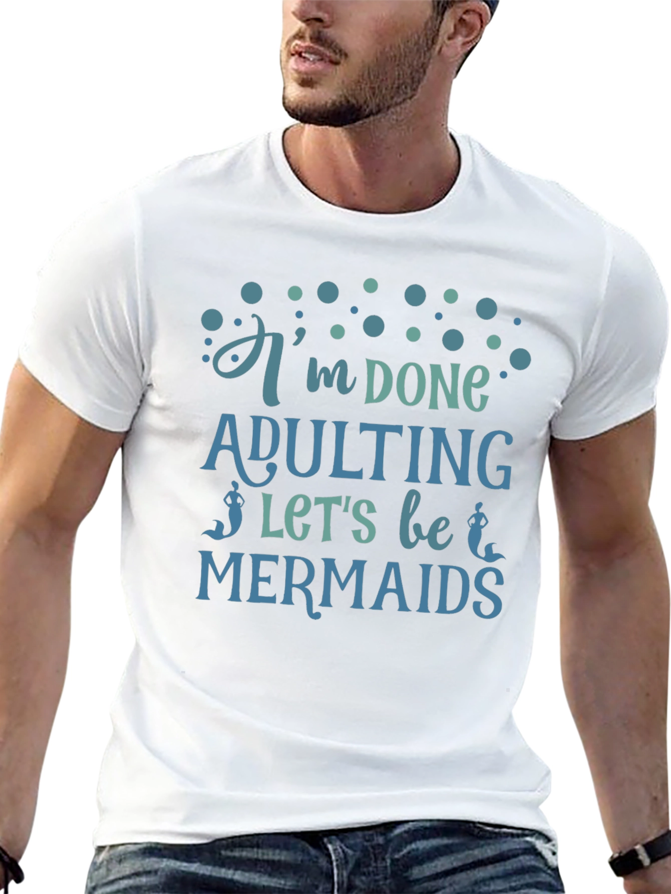 Im Done Adulting Lets Be Mermaids Black T-Shirt