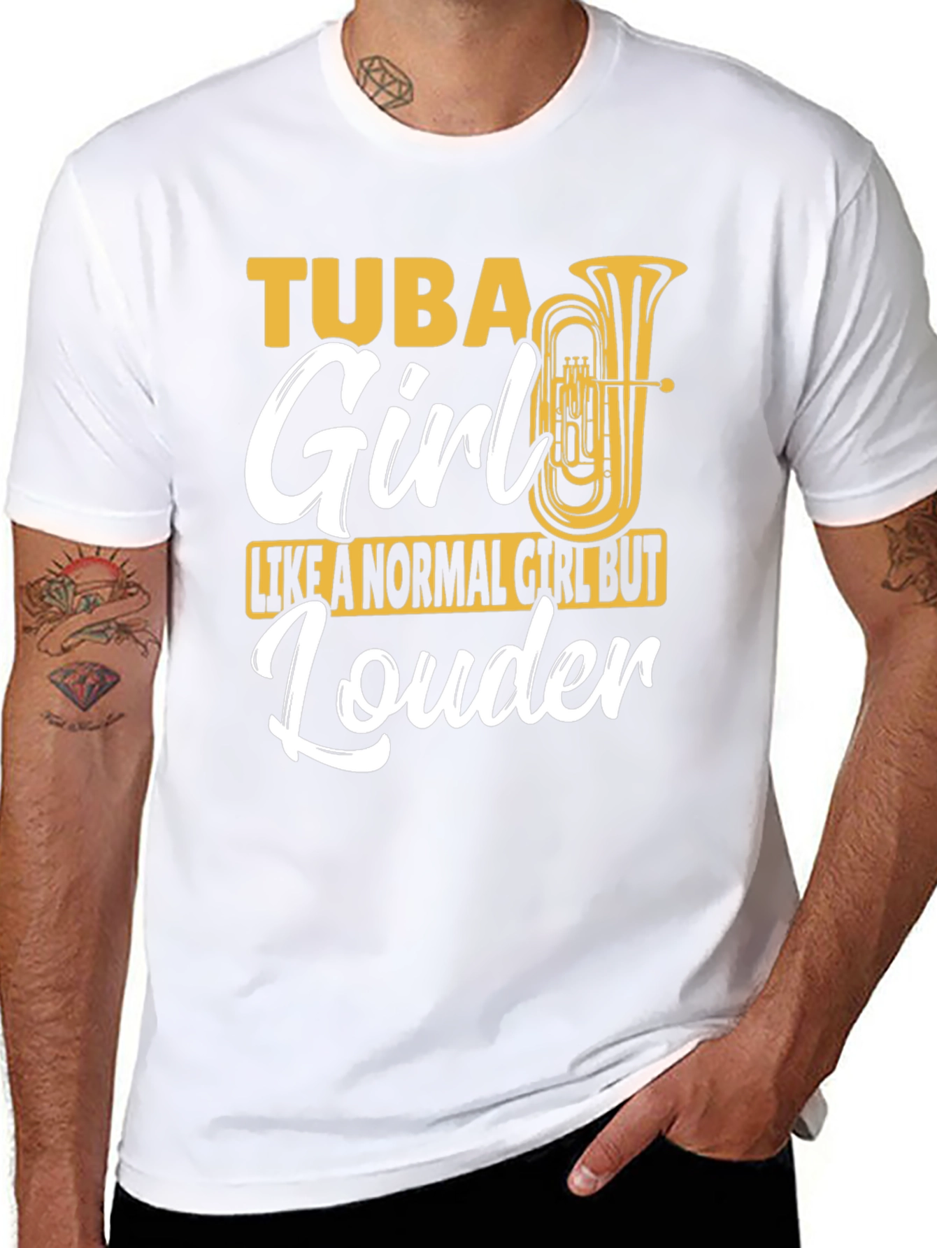 Tuba Girl Louder T-Shirt Band Instrument Musician