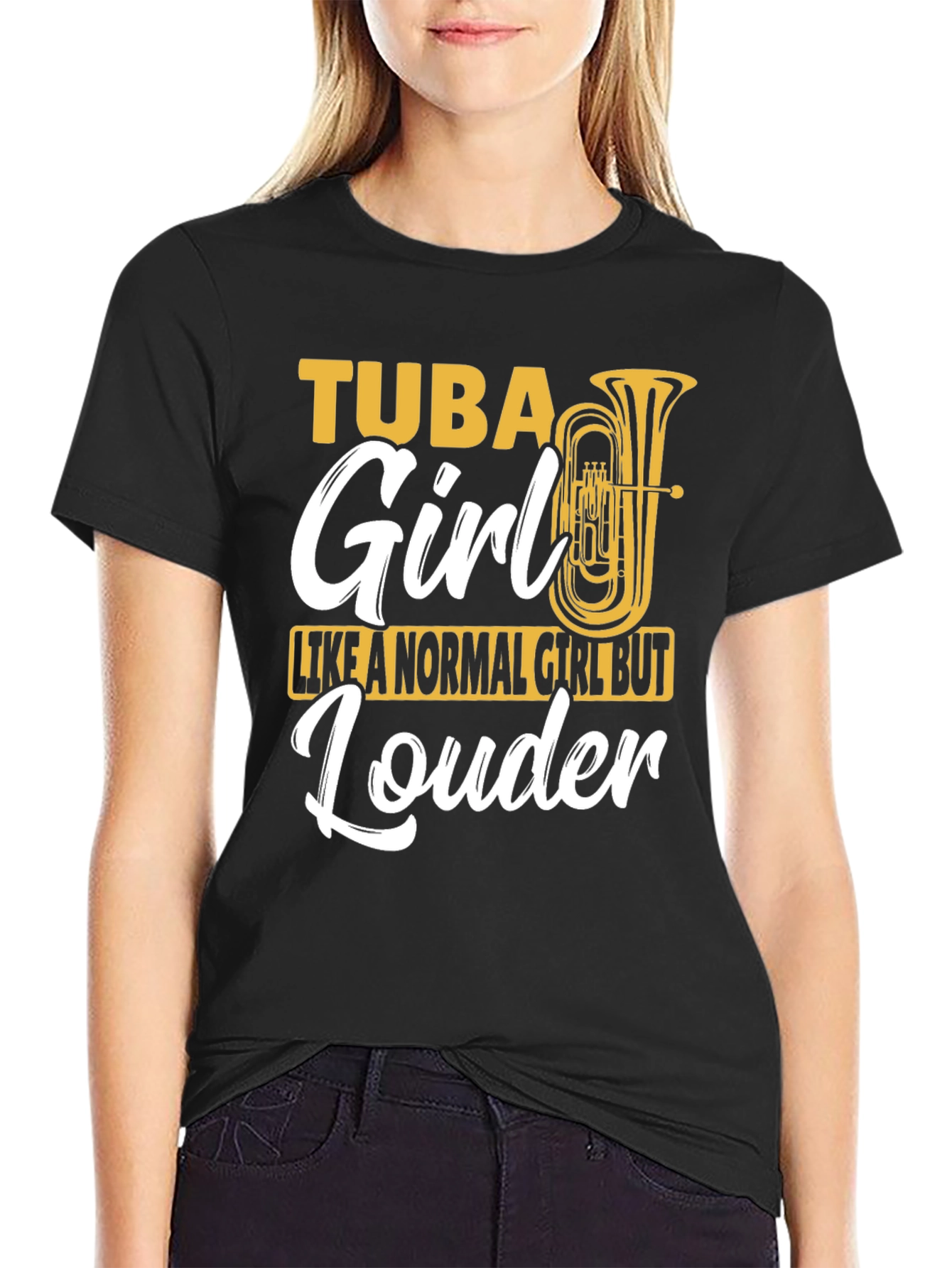 Tuba Girl Louder T-Shirt Band Instrument Musician
