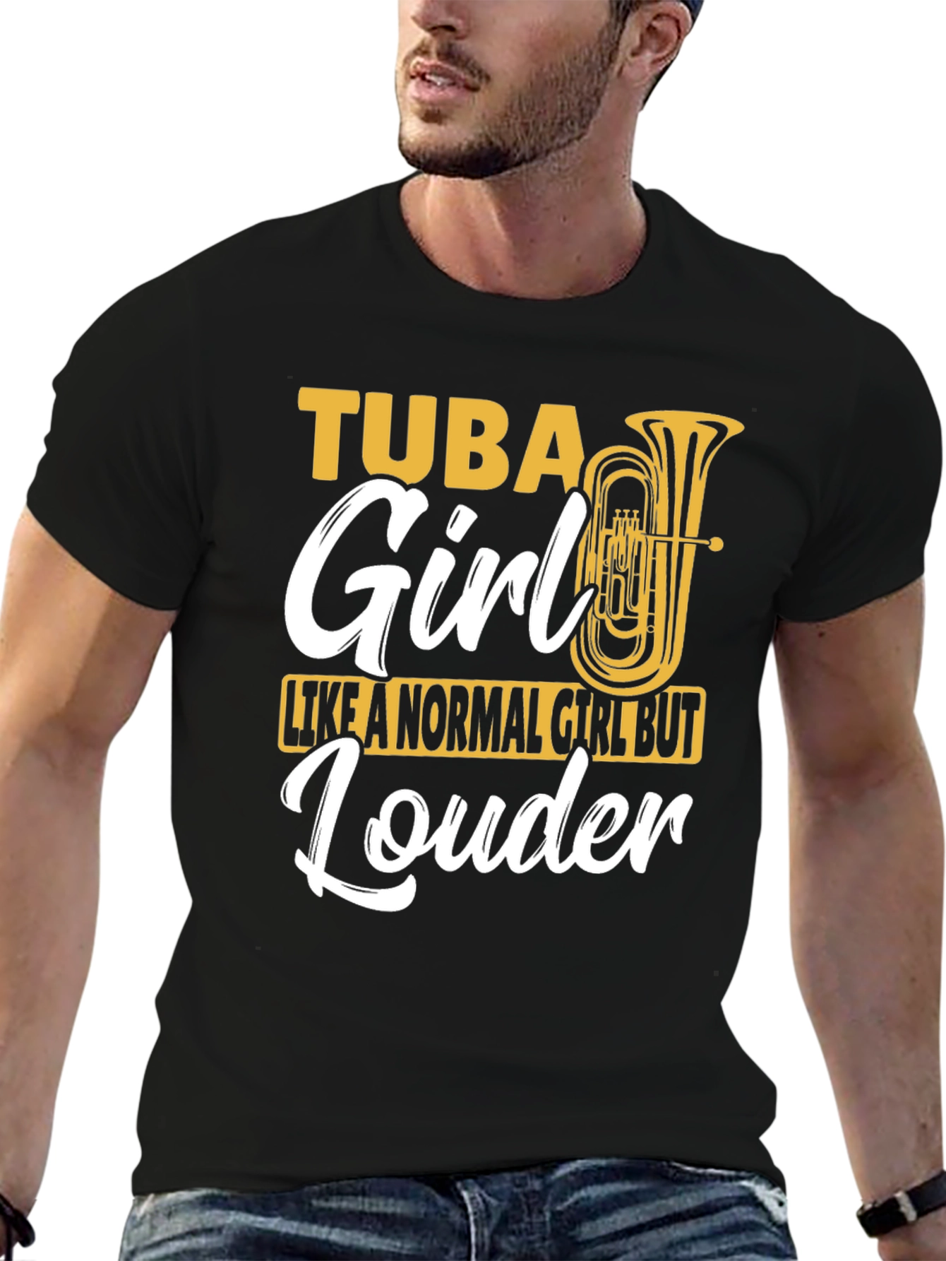 Tuba Girl Louder T-Shirt Band Instrument Musician