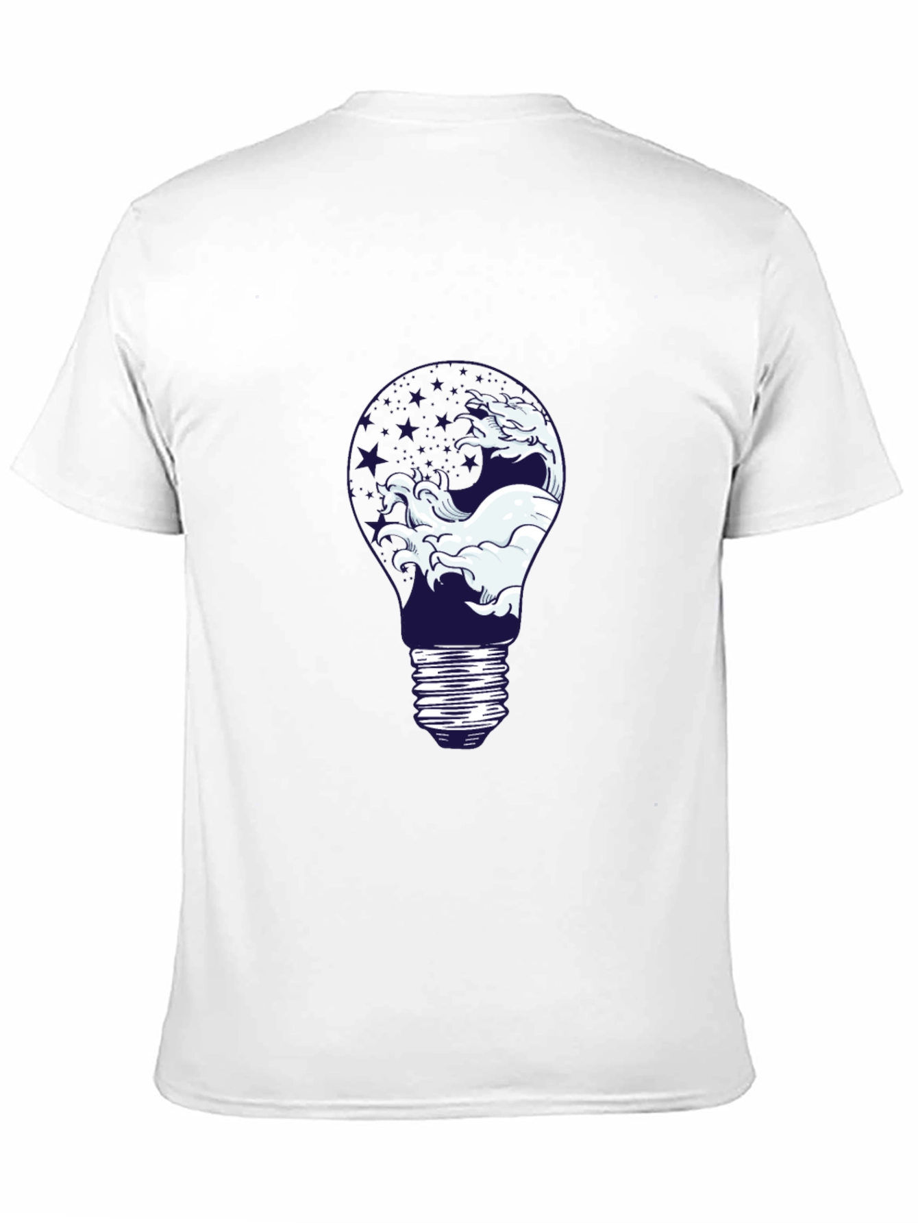 Wave Lightbulb Graphic Tee - Black Cotton
