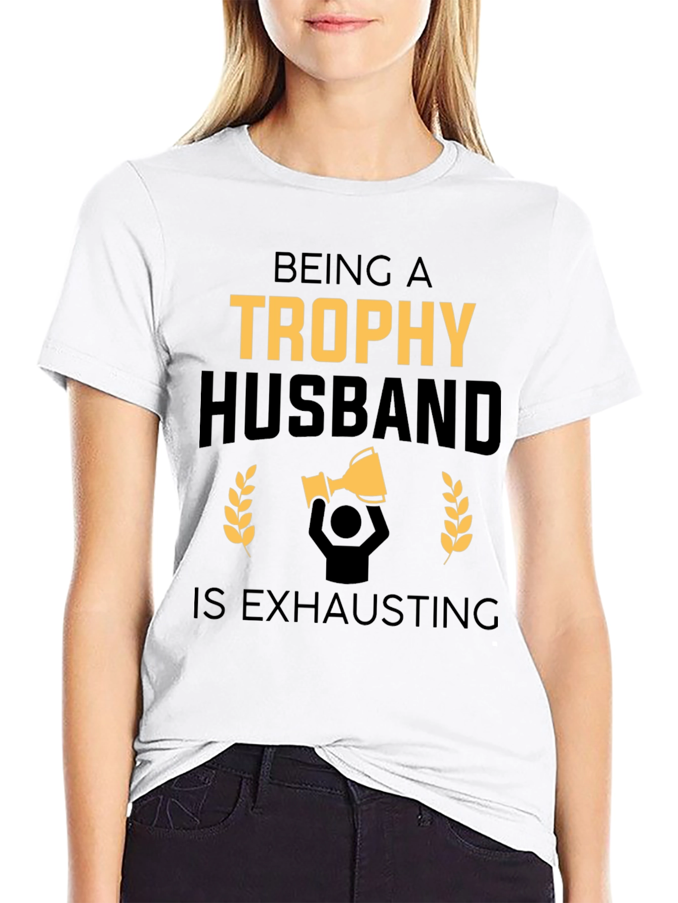 Trophy Husband Funny Black Graphic Tee