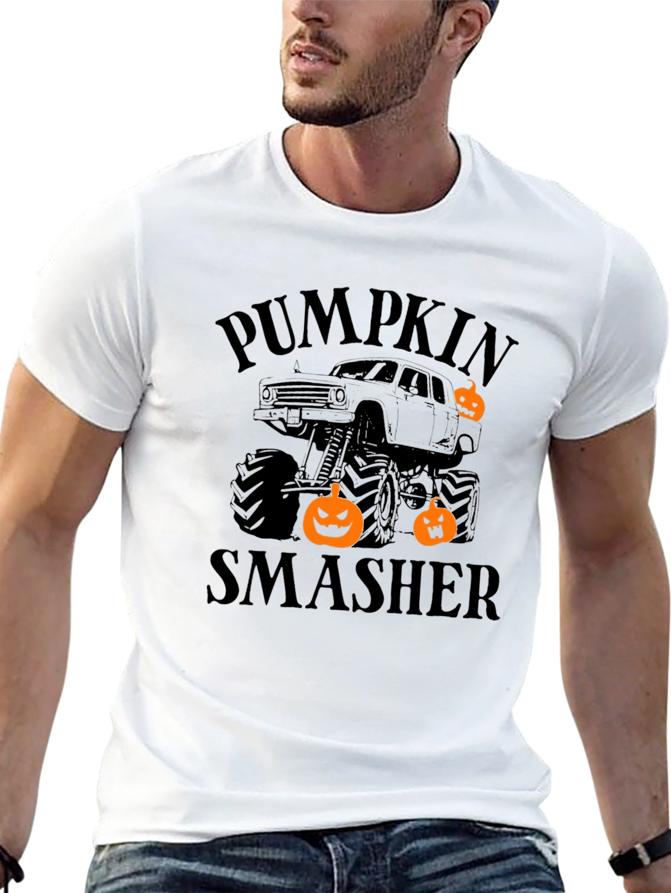 Pumpkin Smasher Monster Truck Halloween T-Shirt