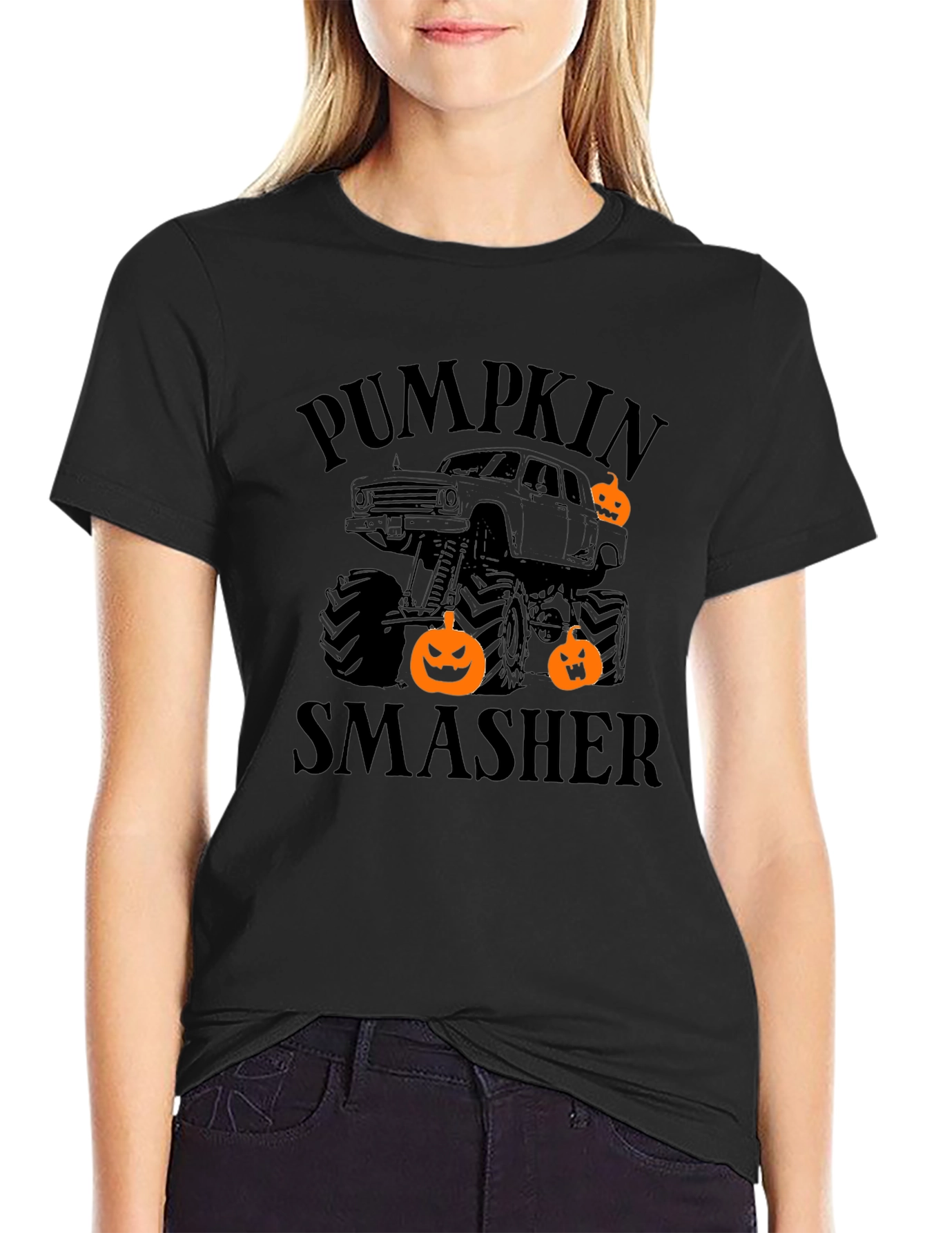 Pumpkin Smasher Monster Truck Halloween T-Shirt