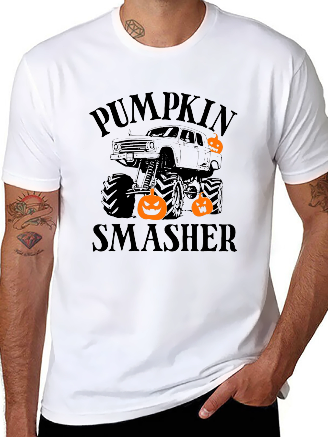 Pumpkin Smasher Monster Truck Halloween T-Shirt