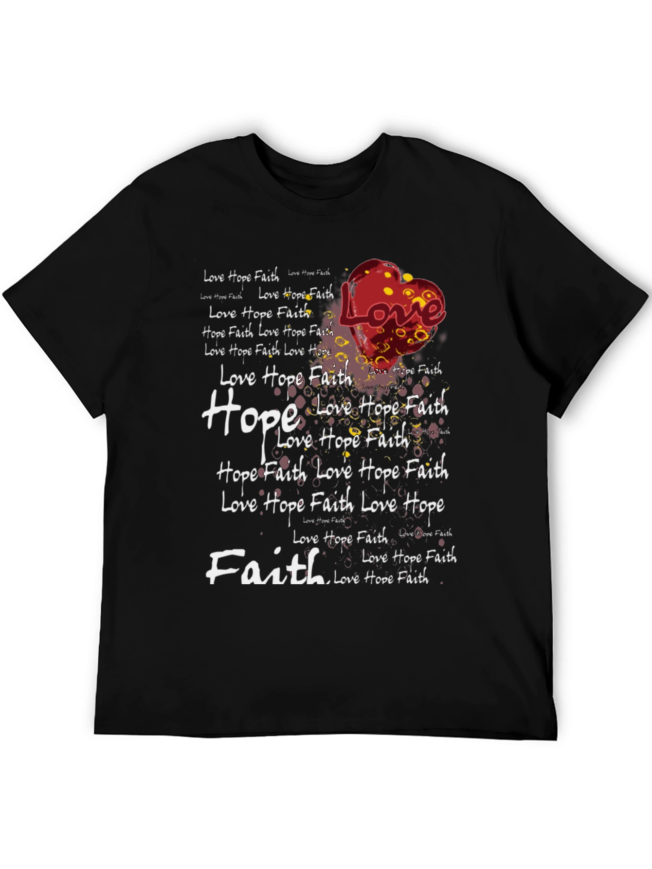 Love Hope Faith Graphic Print T-Shirt