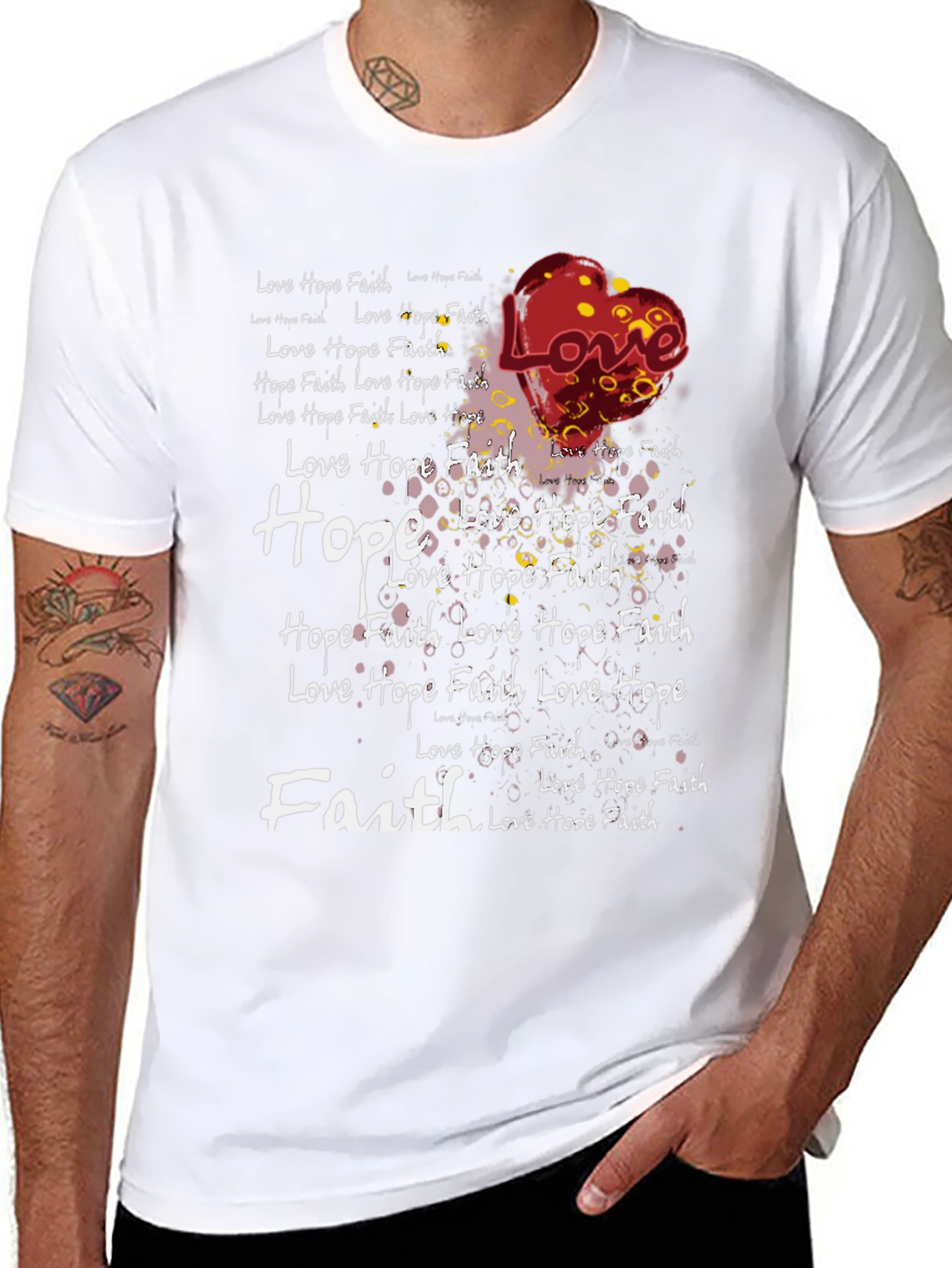 Love Hope Faith Graphic Print T-Shirt