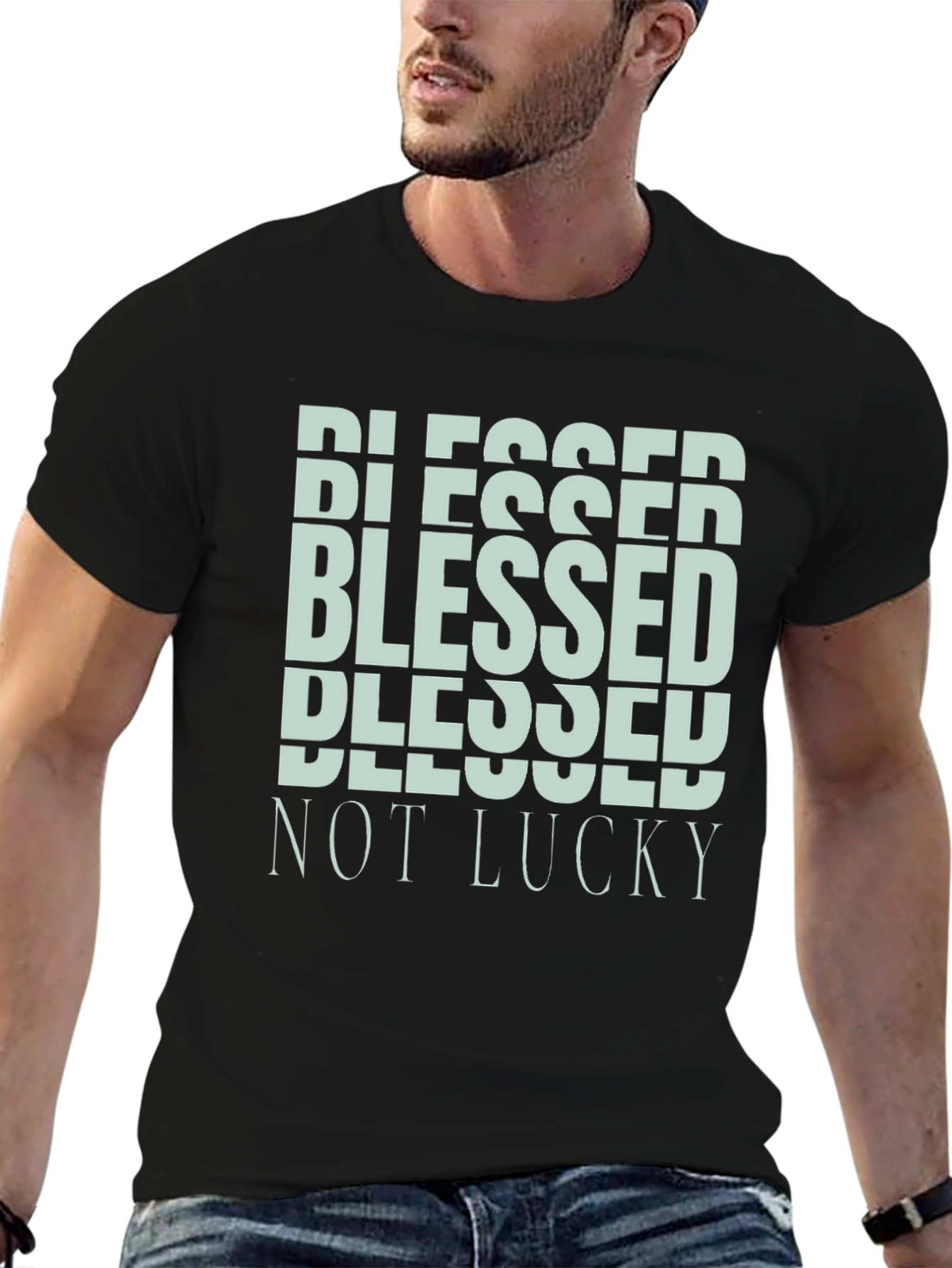 Blessed Not Lucky Graphic Tee