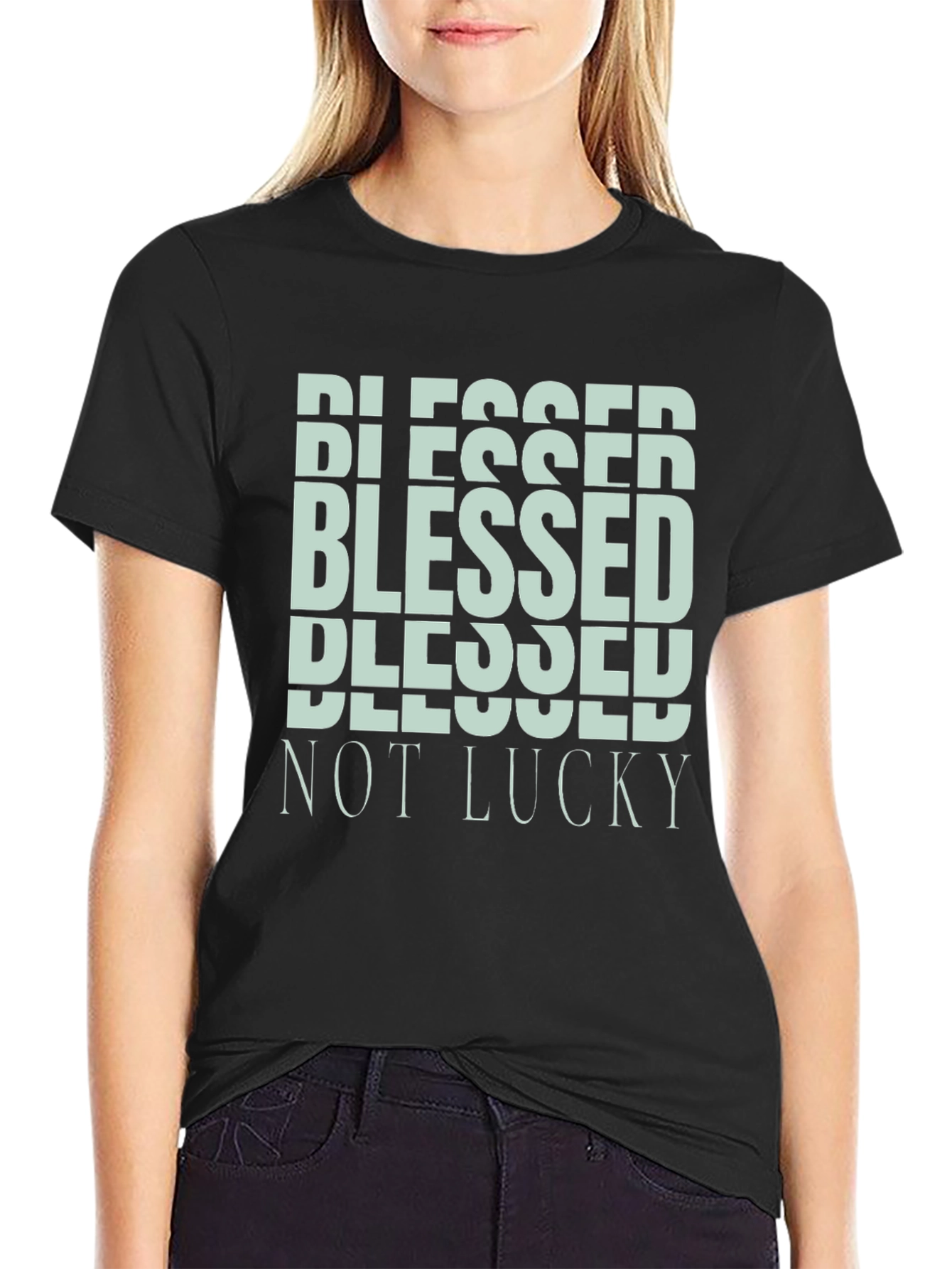 Blessed Not Lucky Graphic Tee