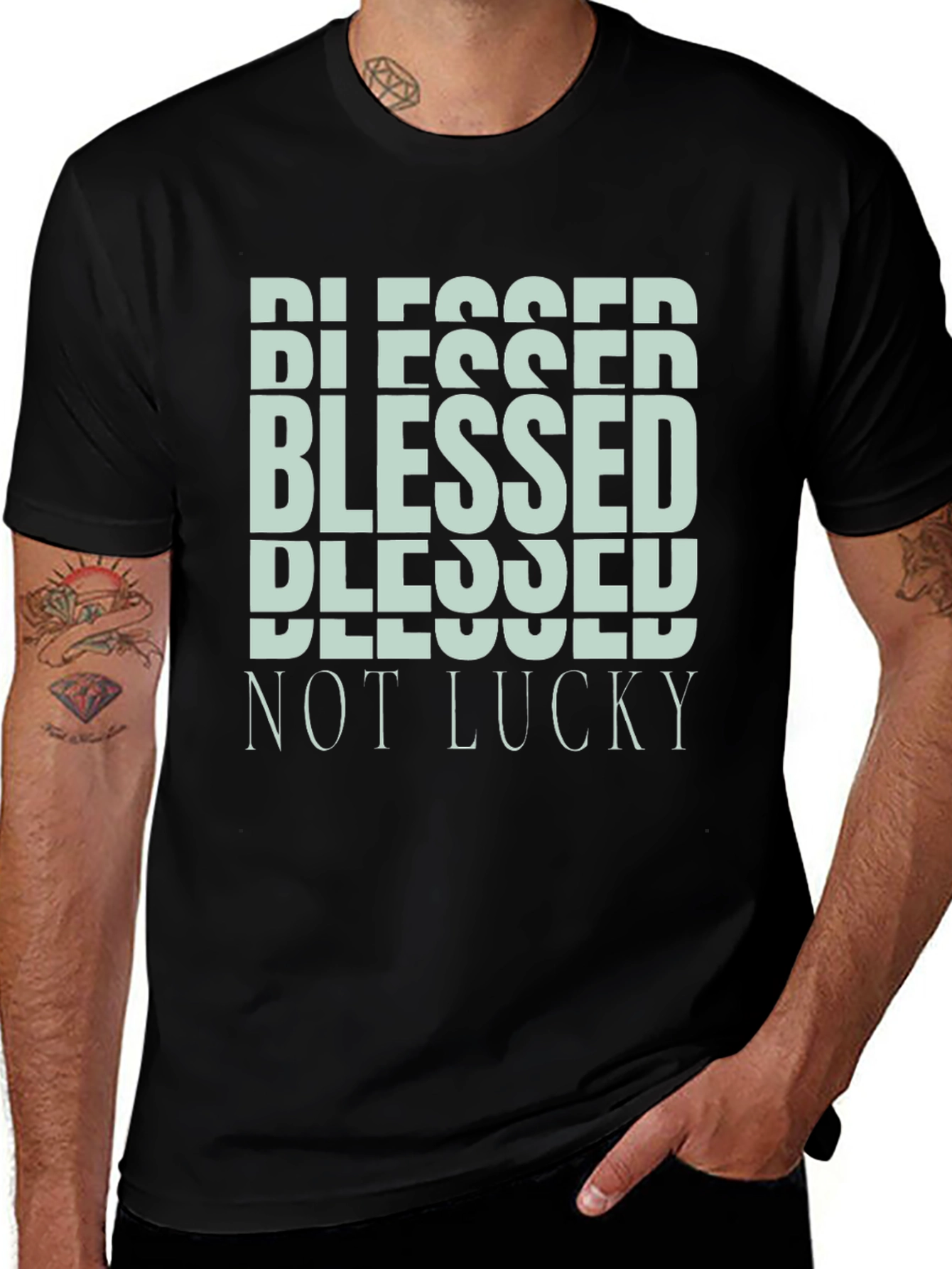 Blessed Not Lucky Graphic Tee