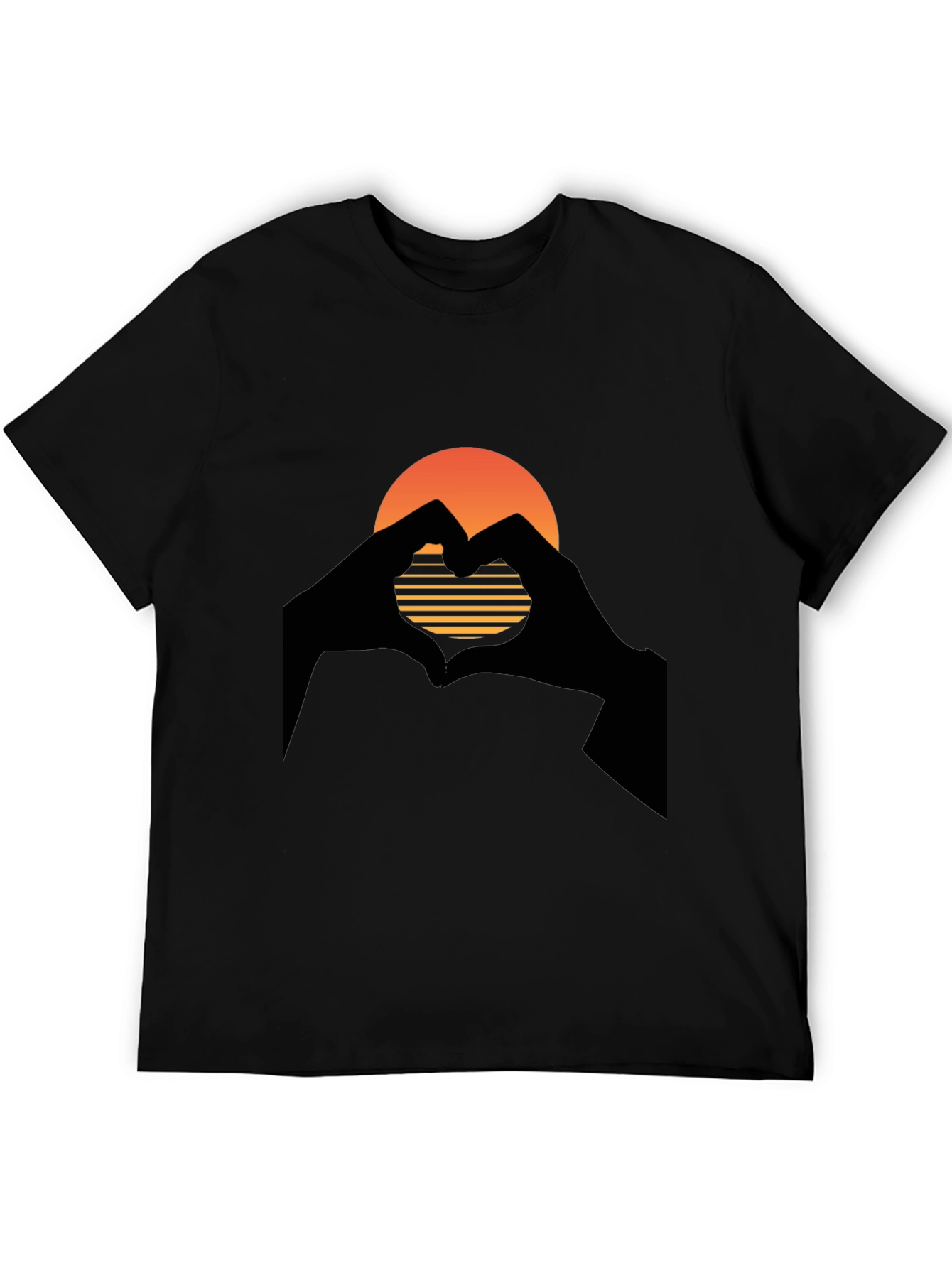 Sunset Heart Hands Graphic T-Shirt