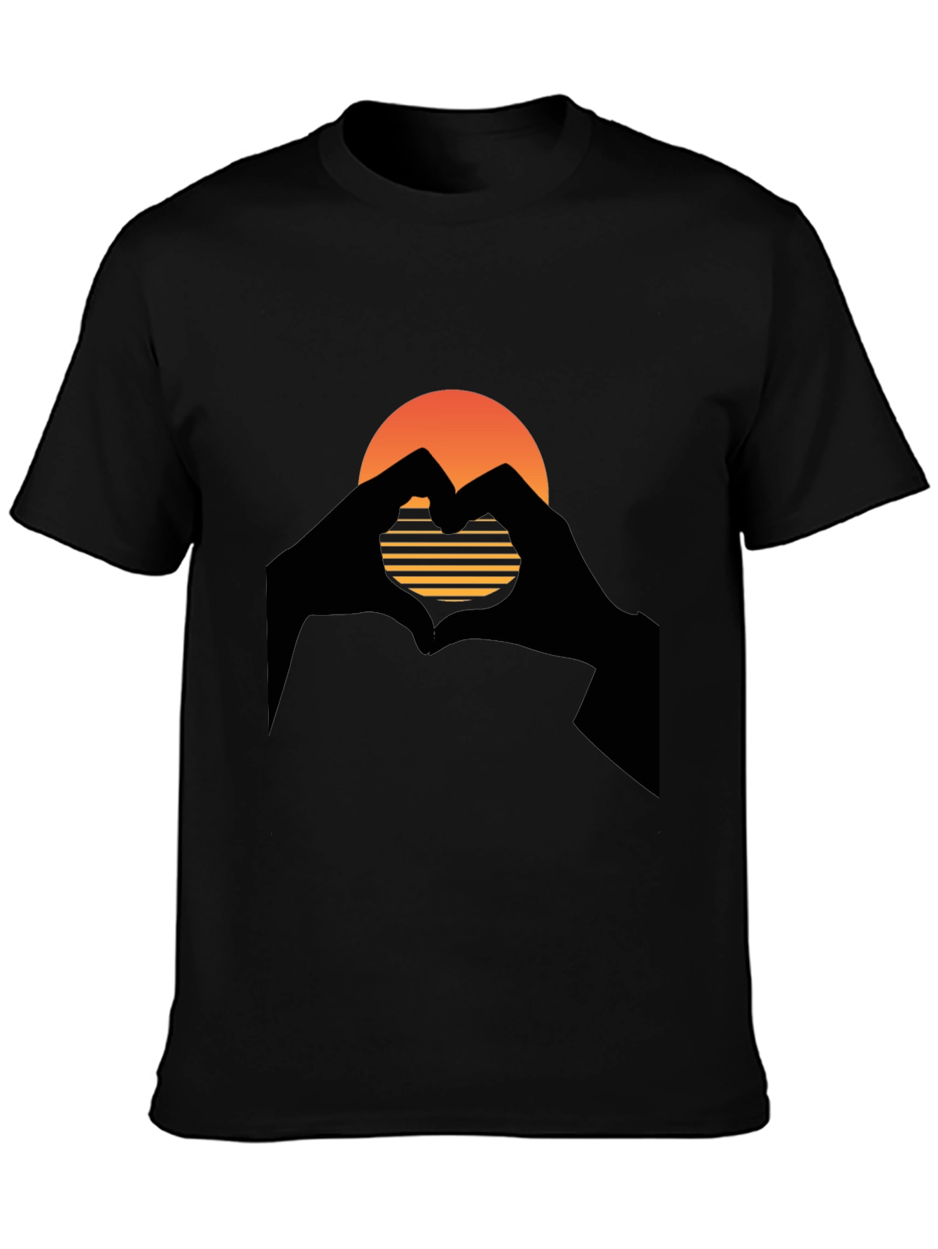 Sunset Heart Hands Graphic T-Shirt