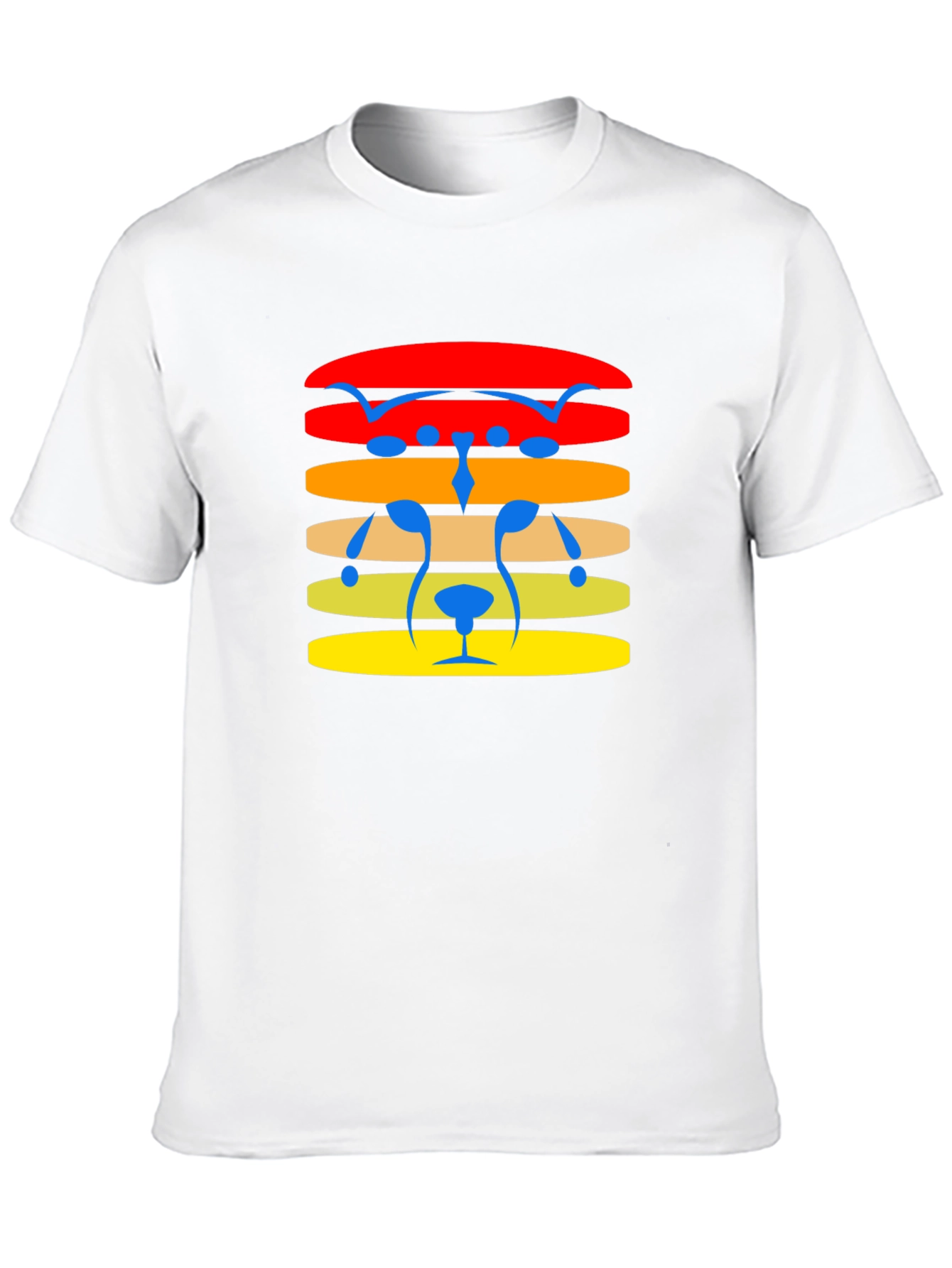 Retro Striped Bear Face Graphic Tee - Black