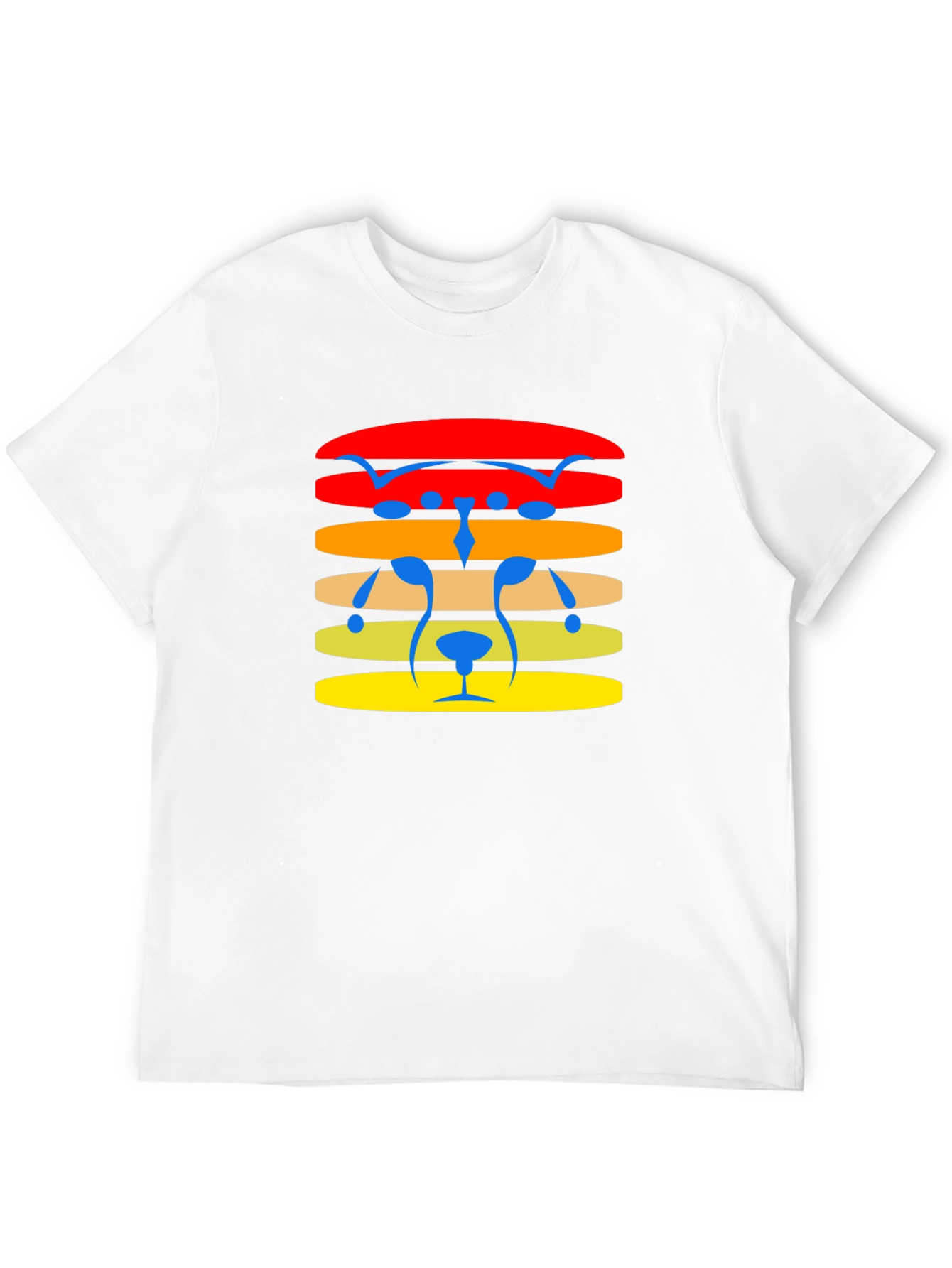 Retro Striped Bear Face Graphic Tee - Black