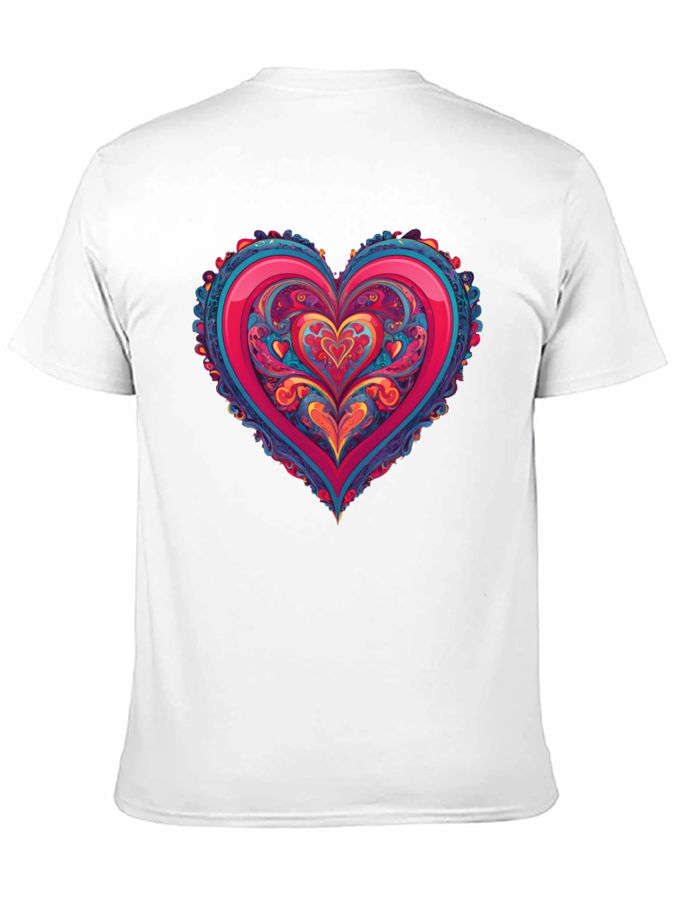 Vibrant Heart Graphic Tee - Black Cotton Blend