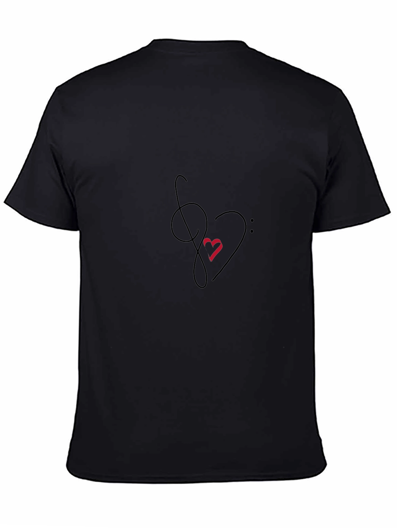 Music Heartbeat Black Tee - Artistic Graphic Print